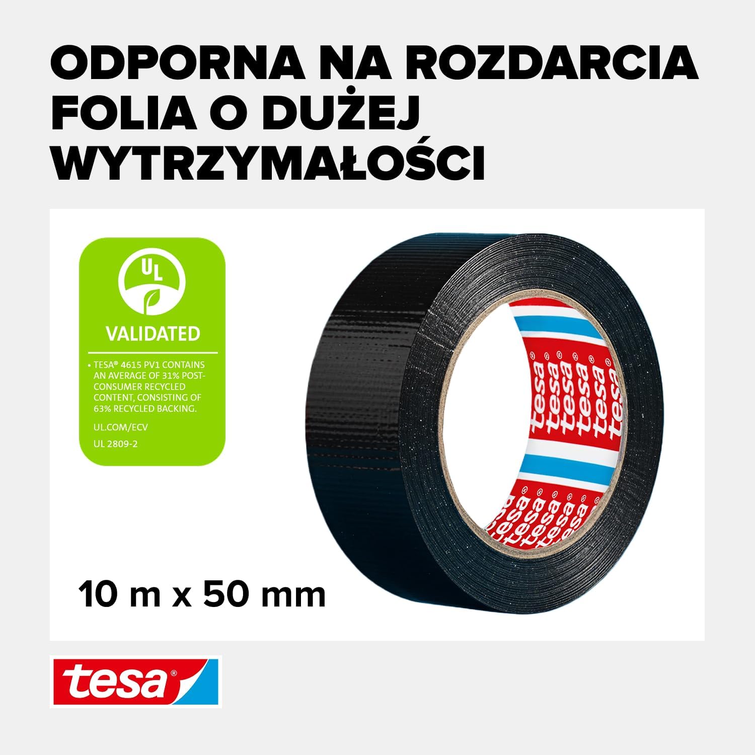 Taśma Naprawcza Duct Tape Tesa Mocna Wodoodporna 50 mm x 10 m Czarna