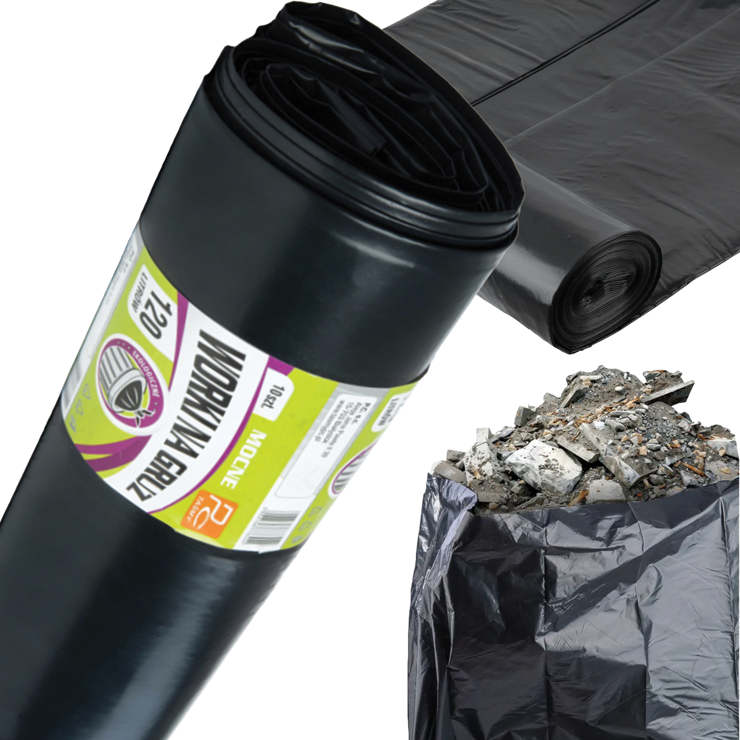 Worek Worki Na Śmieci Gruz Zboże Węgiel Piasek 120L 110 x 70 cm 10 szt