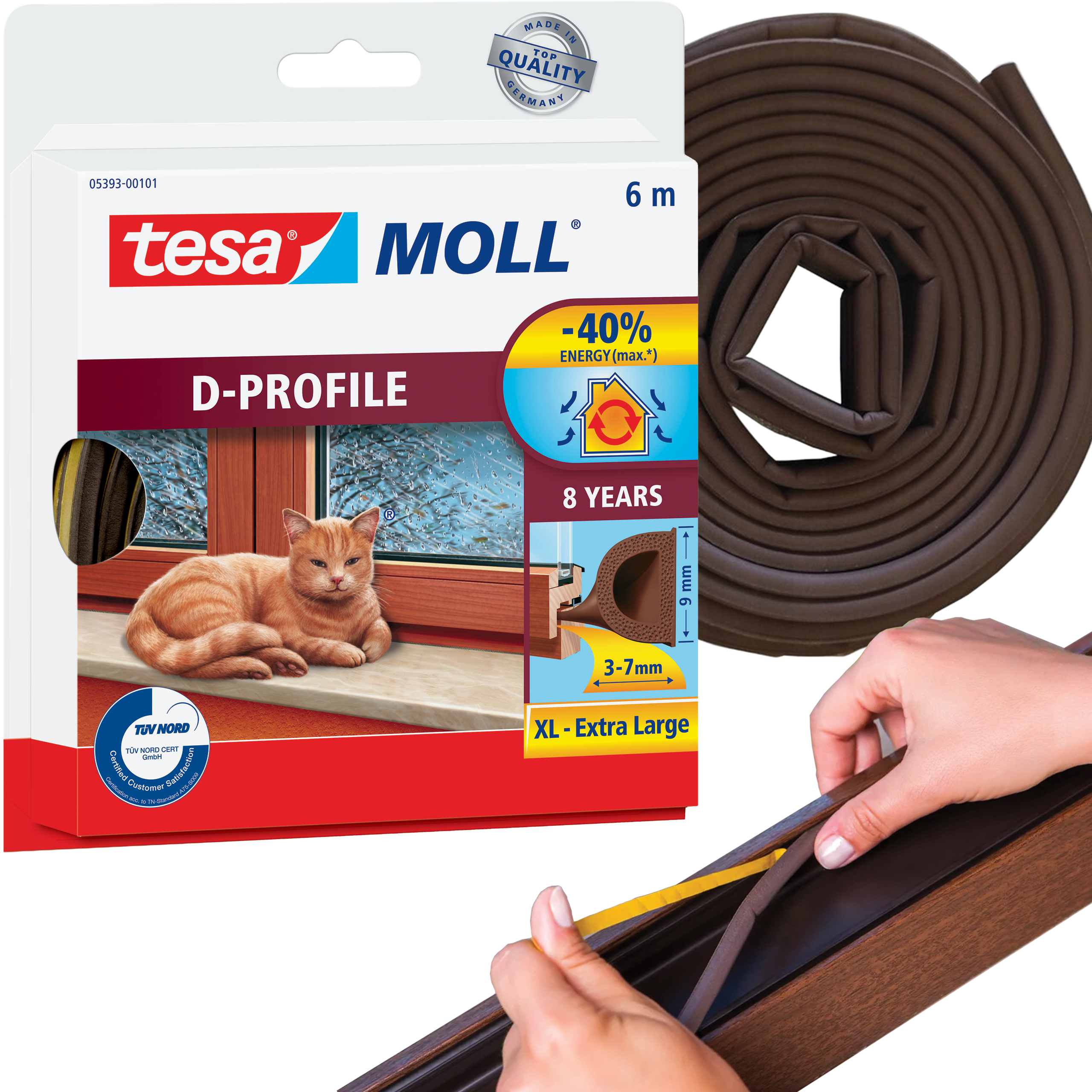 Uszczelka Okienna Samoprzylepna Tesa Taśma Do Okien Uszczelniająca 6m Brąz