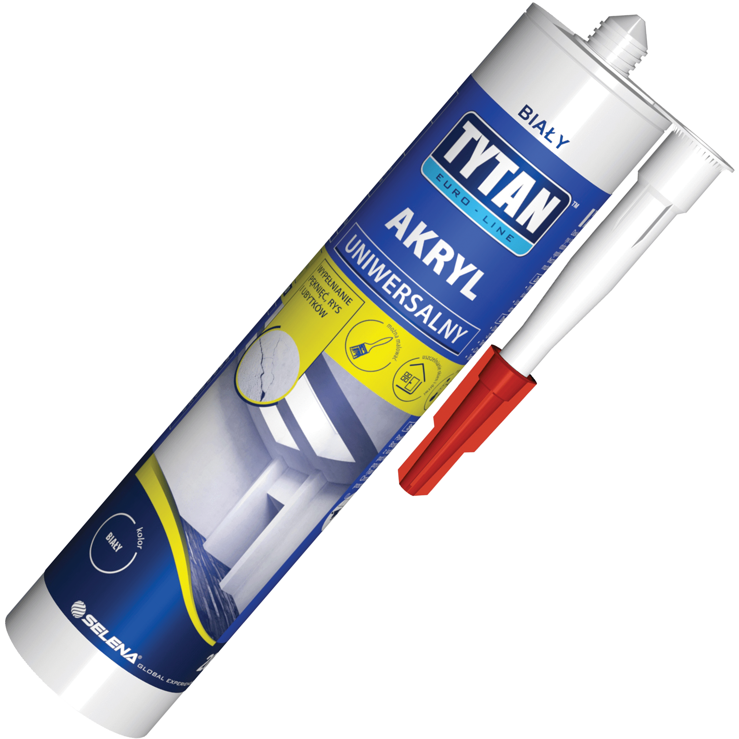 Uszczelniacz Akrylowy Tytan Euro-line Akryl Uniwersalny Biały 280ml