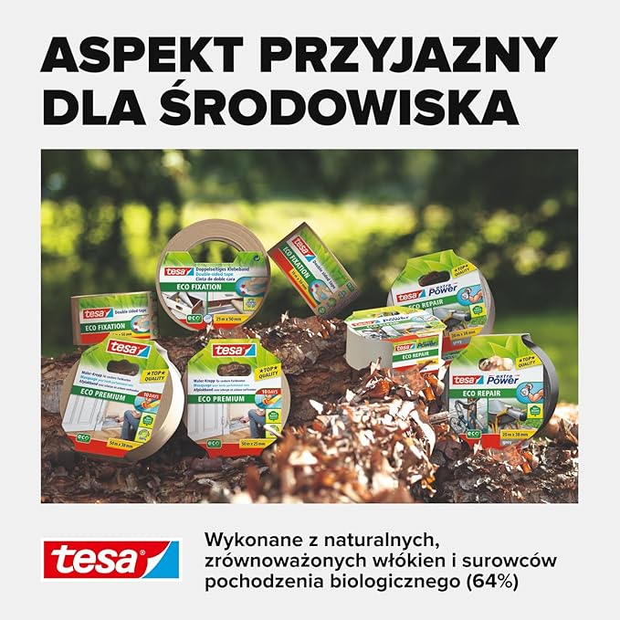 Taśma Naprawcza Samoprzylepna Tesa Eco Mocna Tkaninowa 38mm x 10m Czarna