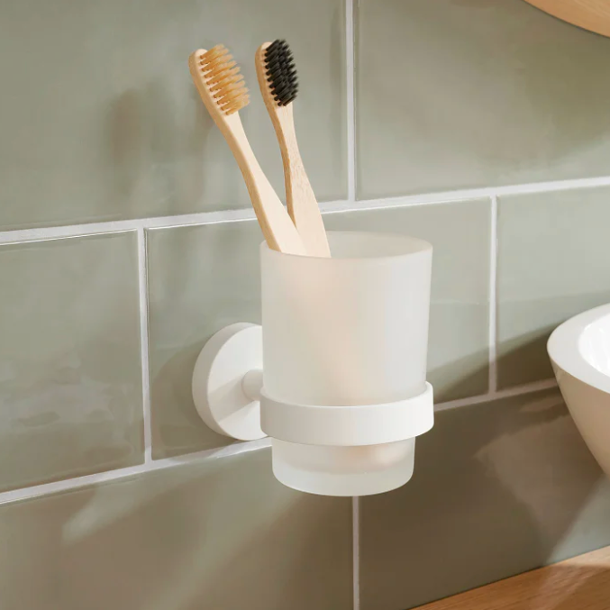 Uchwyt Łazienkowy Samoprzylepny Tesa MOON WHITE Kubek Na Szczoteczki
