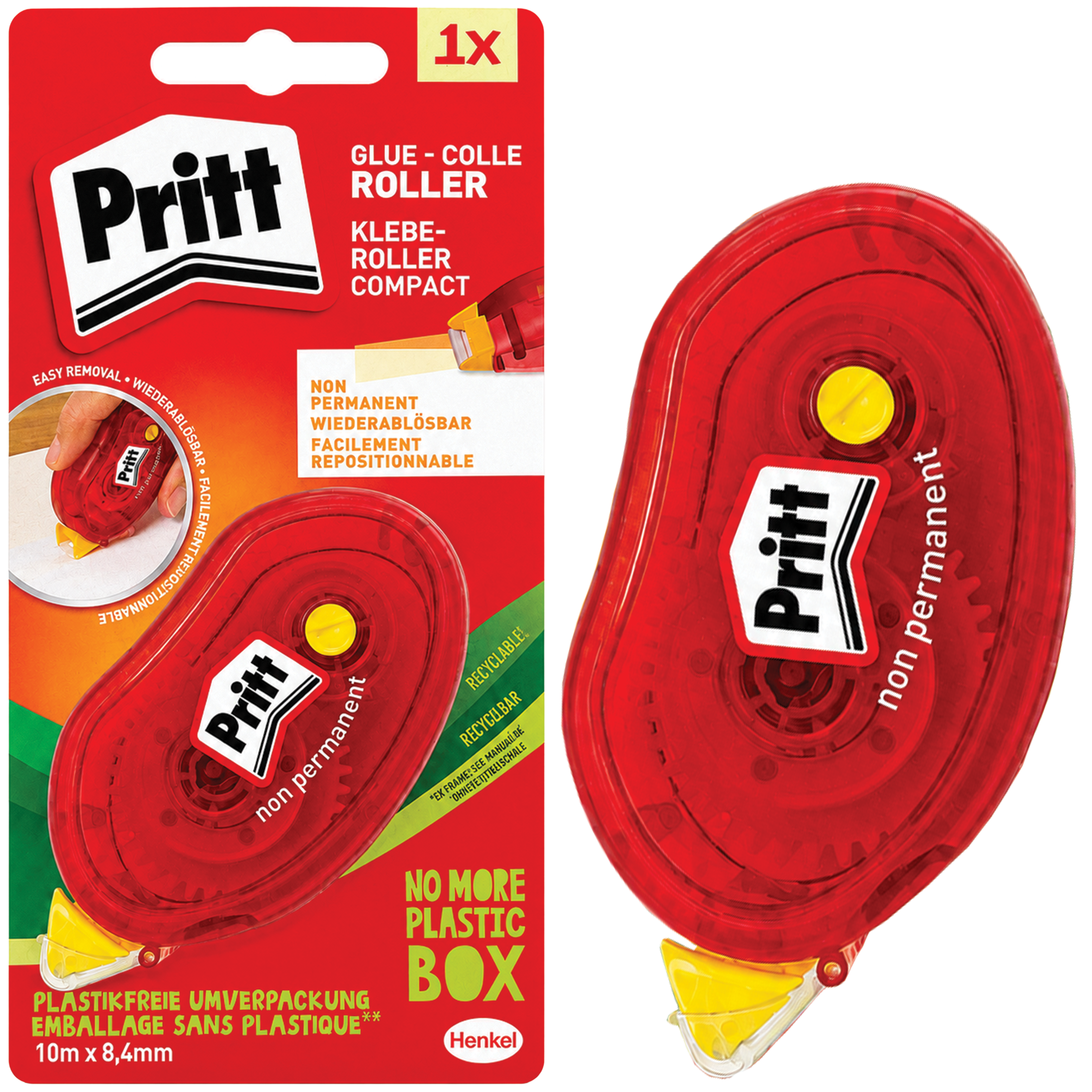 Klej W Taśmie Biurowy Szkolny Pritt Non-Permanent Uniwersalny 10m x 8,4mm
