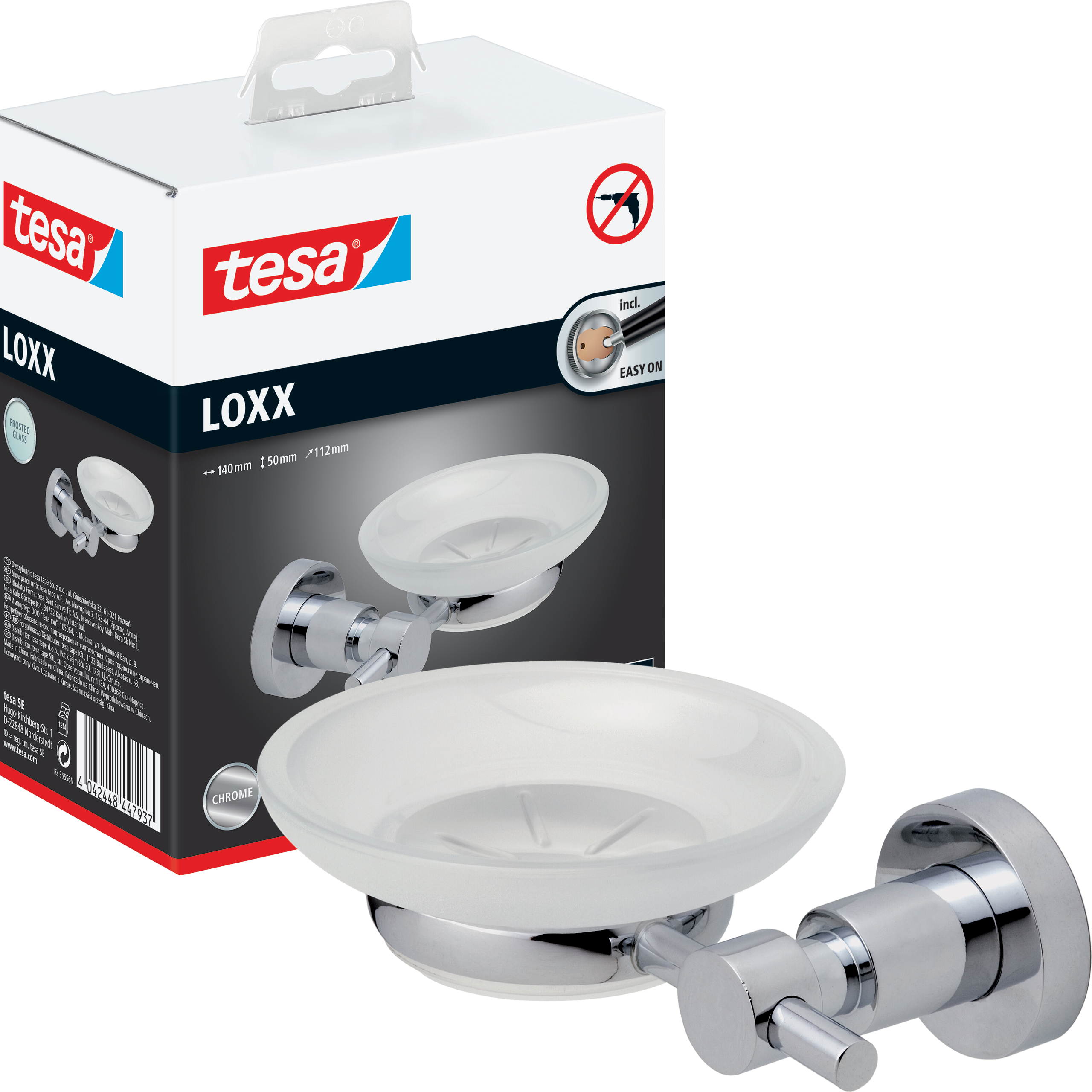 Mydelniczka Łazienkowa Wisząca Tesa LOXX Do Łazienki Chromowana Metalowa