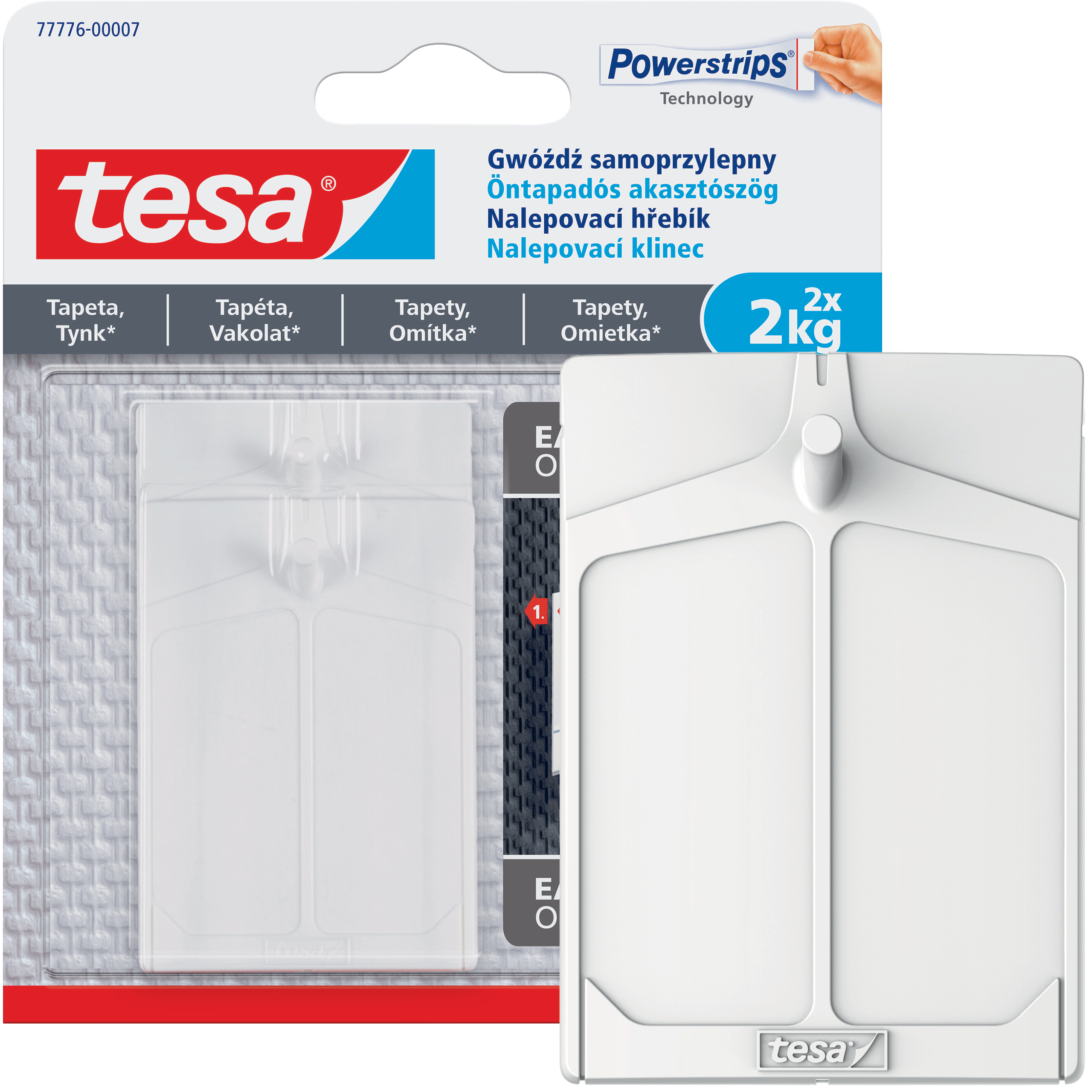 Haczyki Samoprzylepne Tesa Gwóźdź do Wieszania Obrazów do Tynku Tapet 2kg