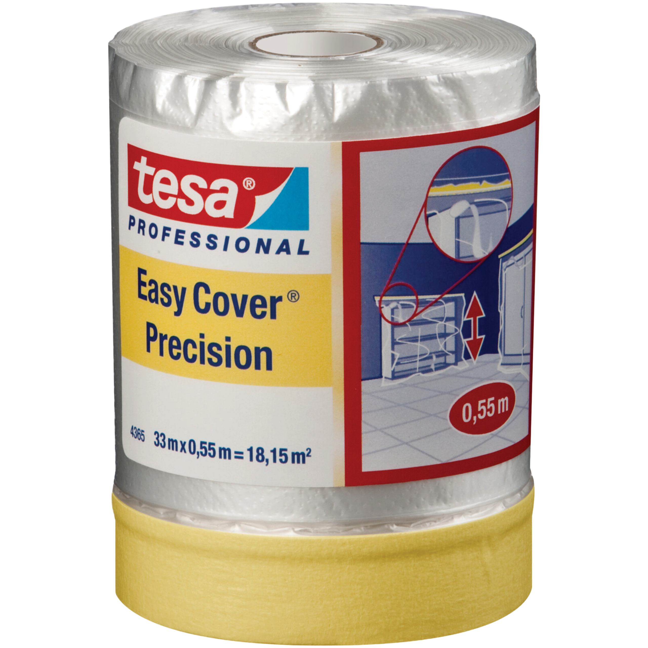 Folia Malarska Ochronna Z Taśmą Tesa Antychlap Speedy Mask 33 m x 550 mm