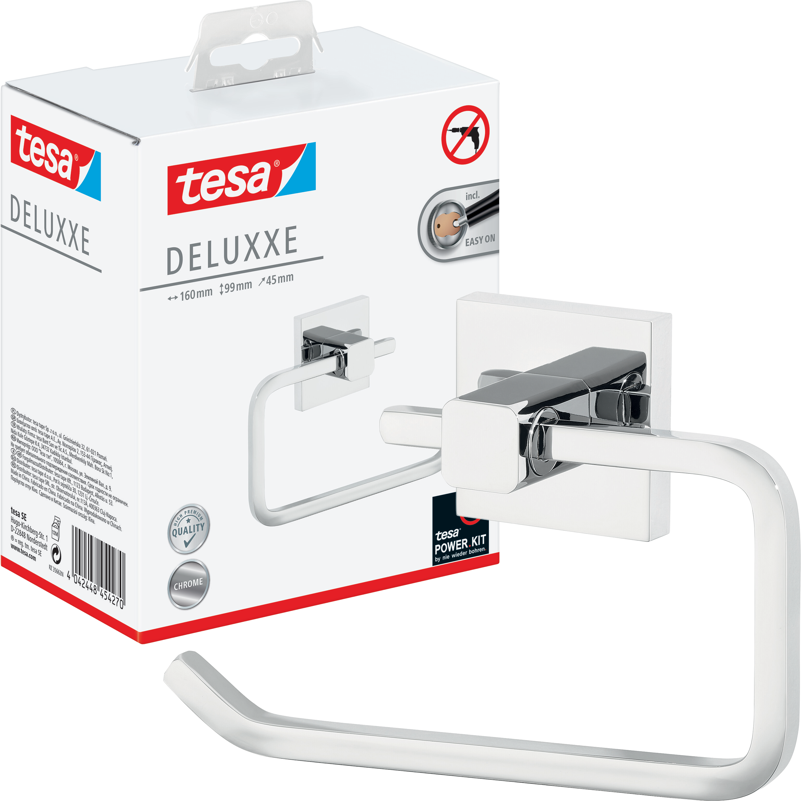 Uchwyt Na Papier Toaletowy Samoprzylepny Wiszący Tesa DELUXXE Metalowy