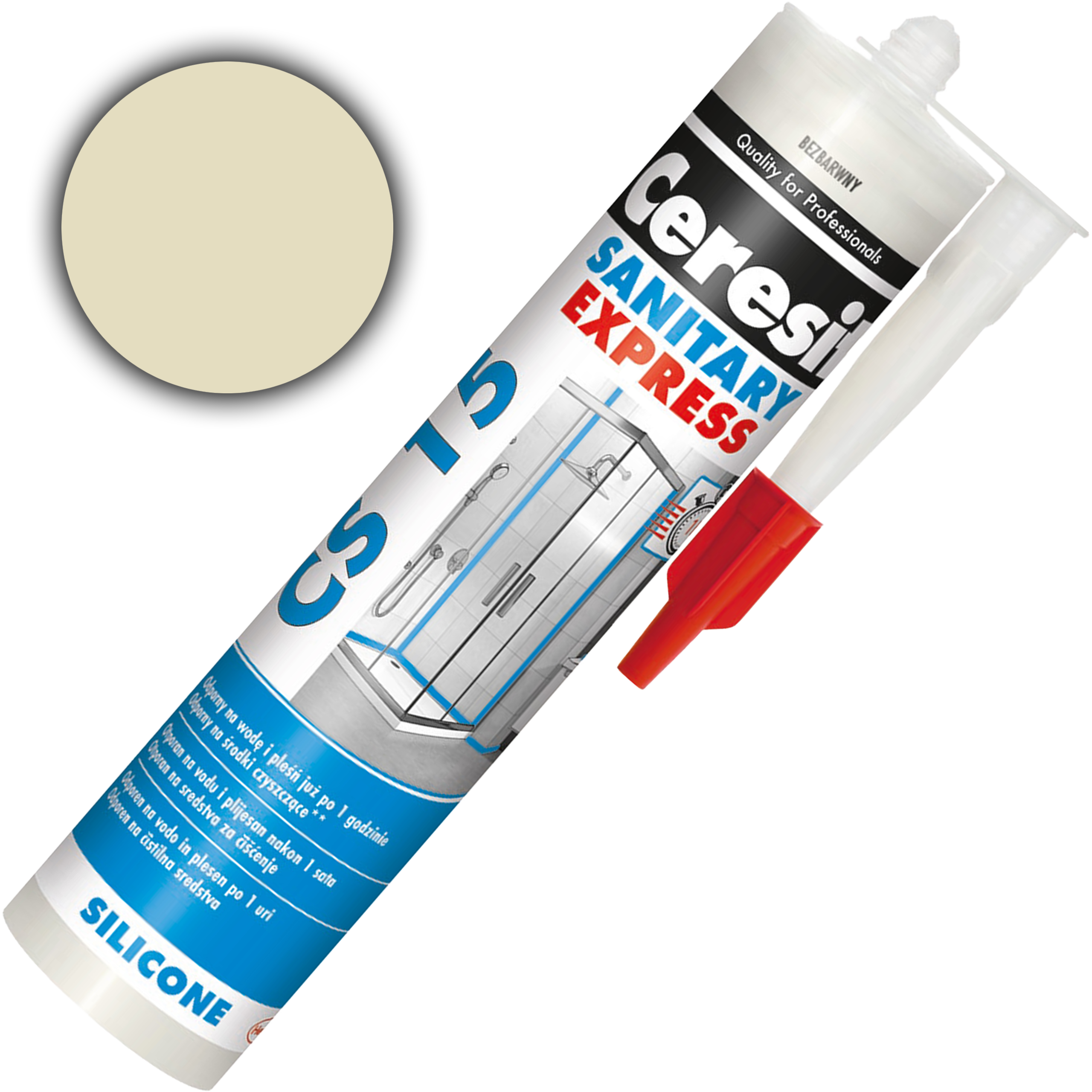 Silikon Sanitarny Ceresit CS15 Uniwersalny Uszczelniacz Bezbarwny 280 ml