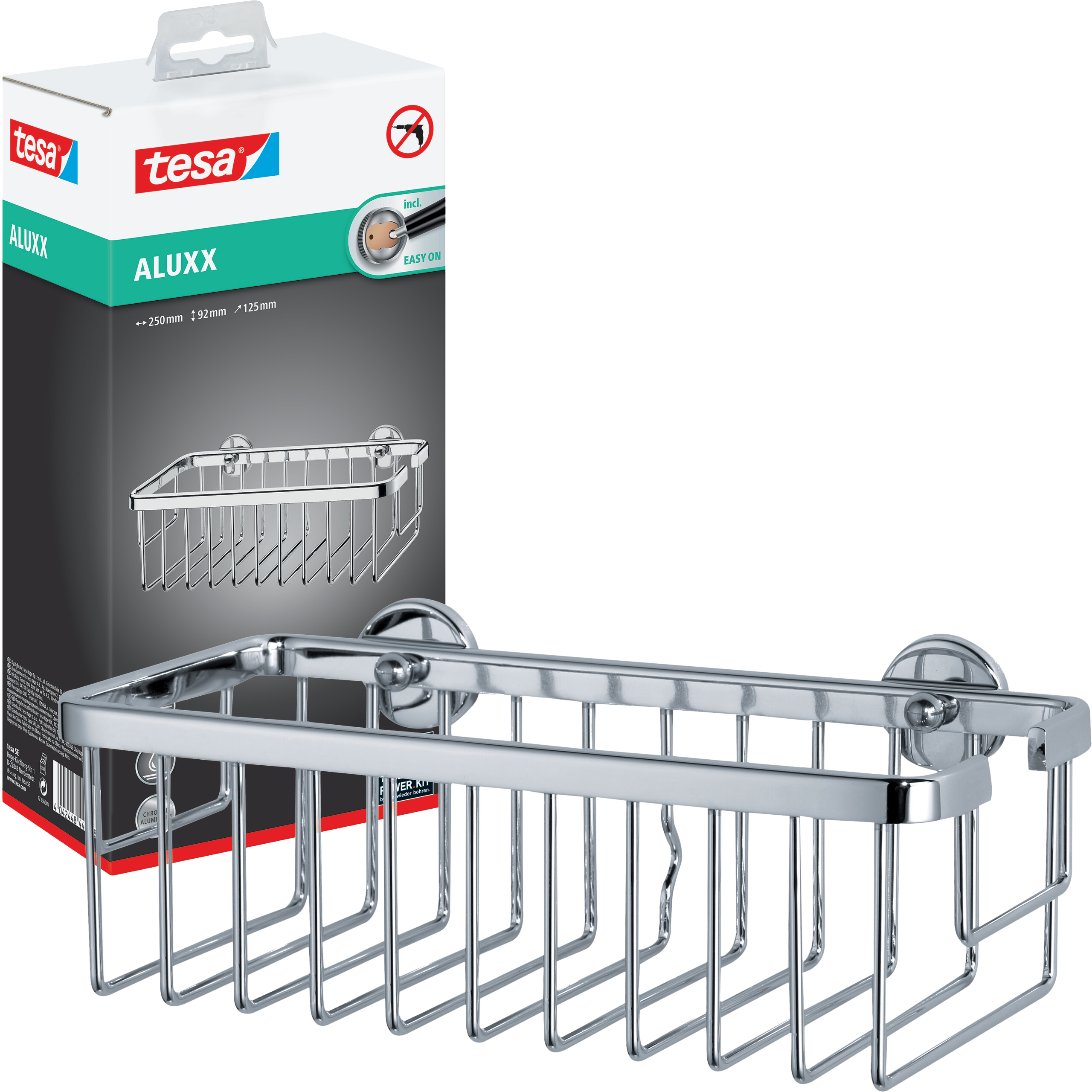 Półka Łazienkowa Samoprzylepna Wisząca Tesa ALUXX Koszyk Pod Prysznic