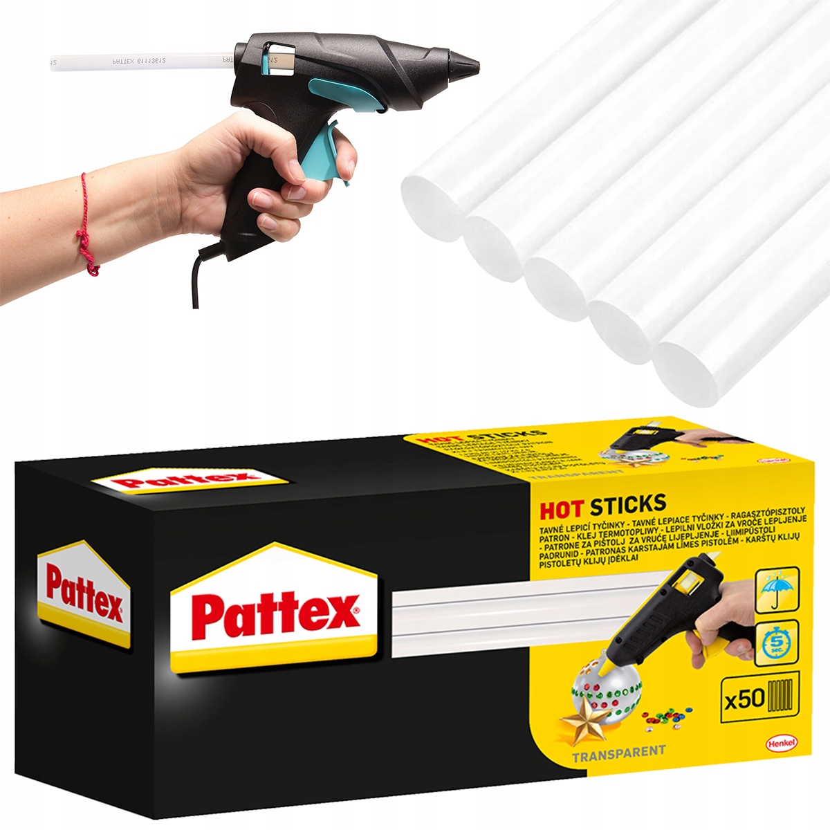 Pattex Klej na Gorąco Wkłady Do Pistoletu Termicznego 50 szt 11mm