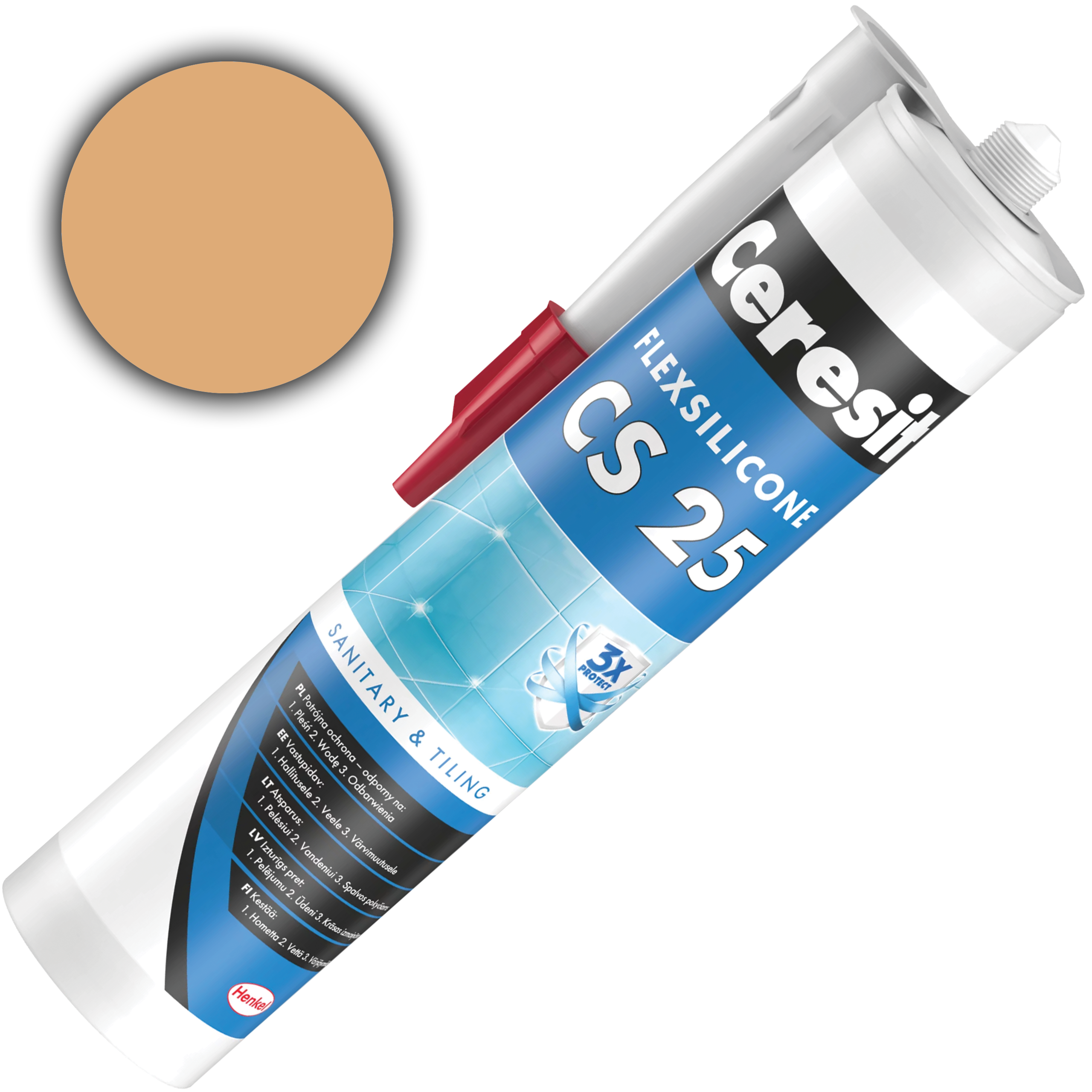 Silikon Sanitarny Ceresit CS25 Uniwersalny Uszczelniacz Cream 280 ml