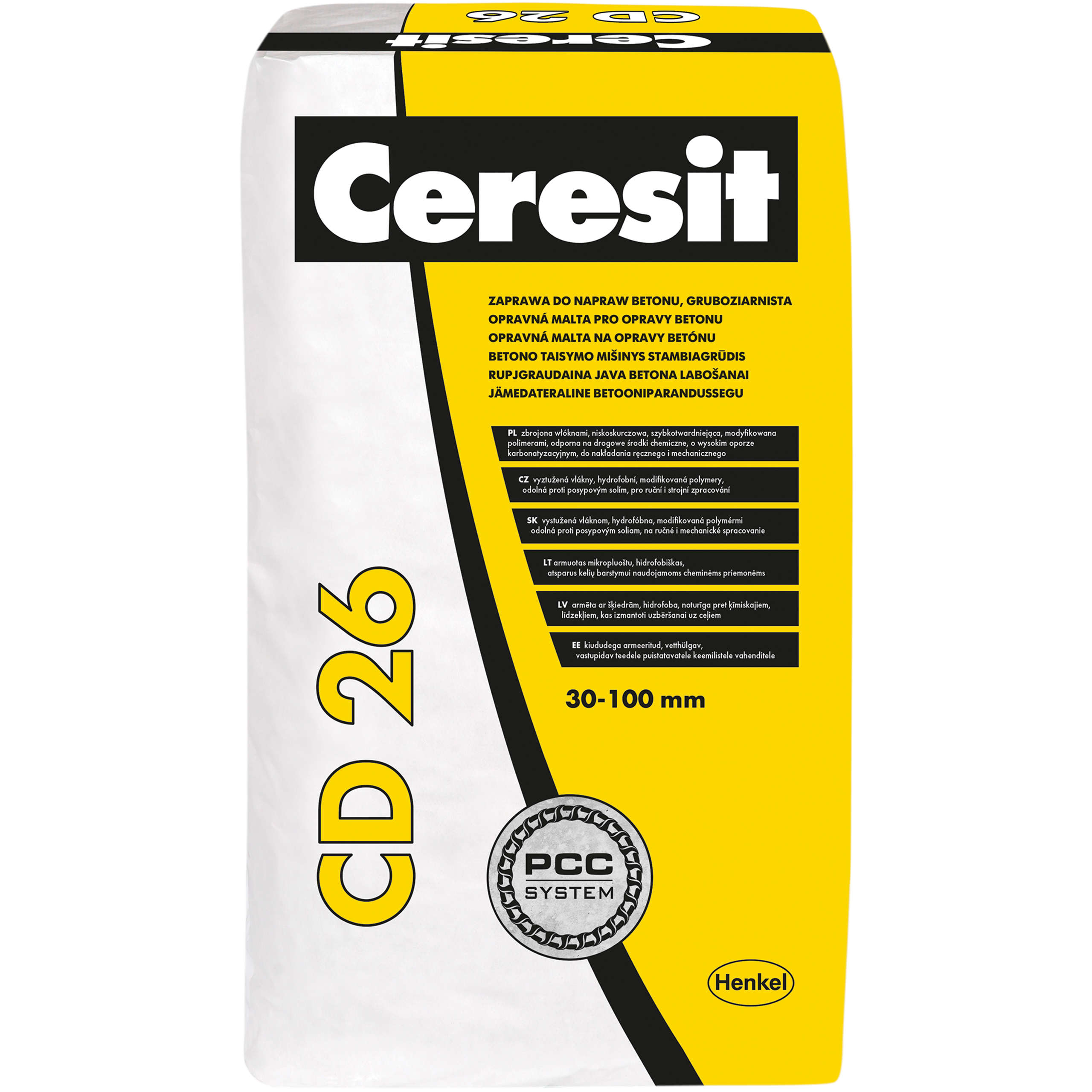 Zaprawa Naprawcza Ceresit PCC CD 26 Do Naprawy Betonu Szybkowiążąca 25kg