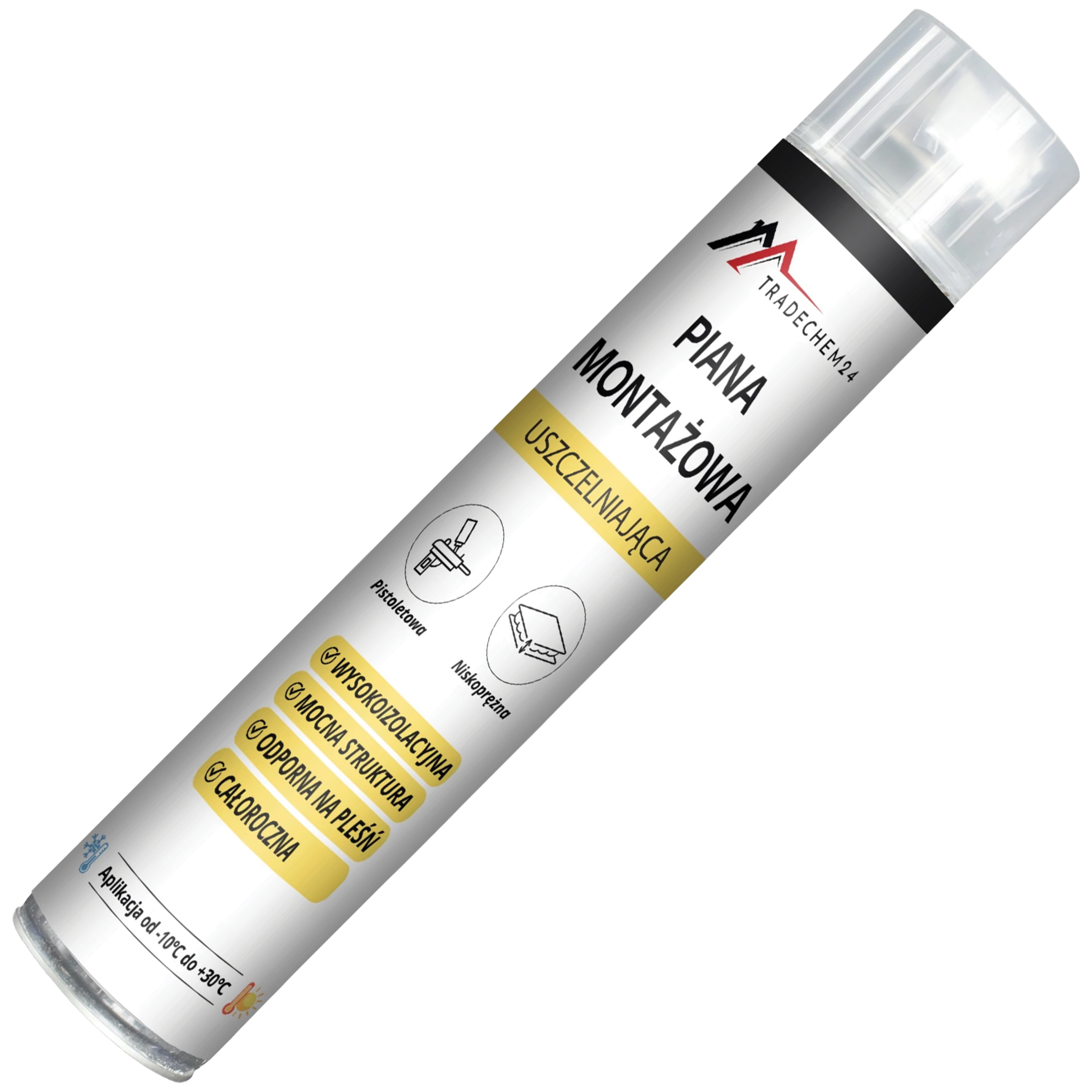 Piana Montażowa Pistoletowa Tradechem24 Pianka PU Uszczelniająca 750 ml 