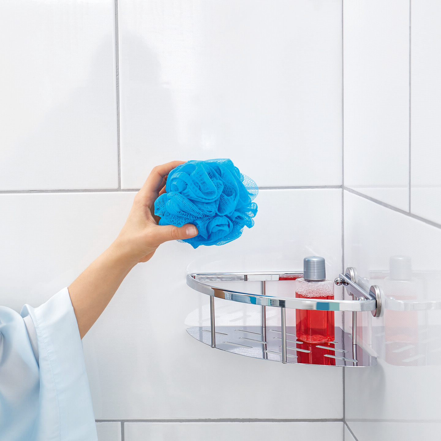 Półka Łazienkowa Samoprzylepna Narożna Tesa ALUXX Koszyk Pod Prysznic