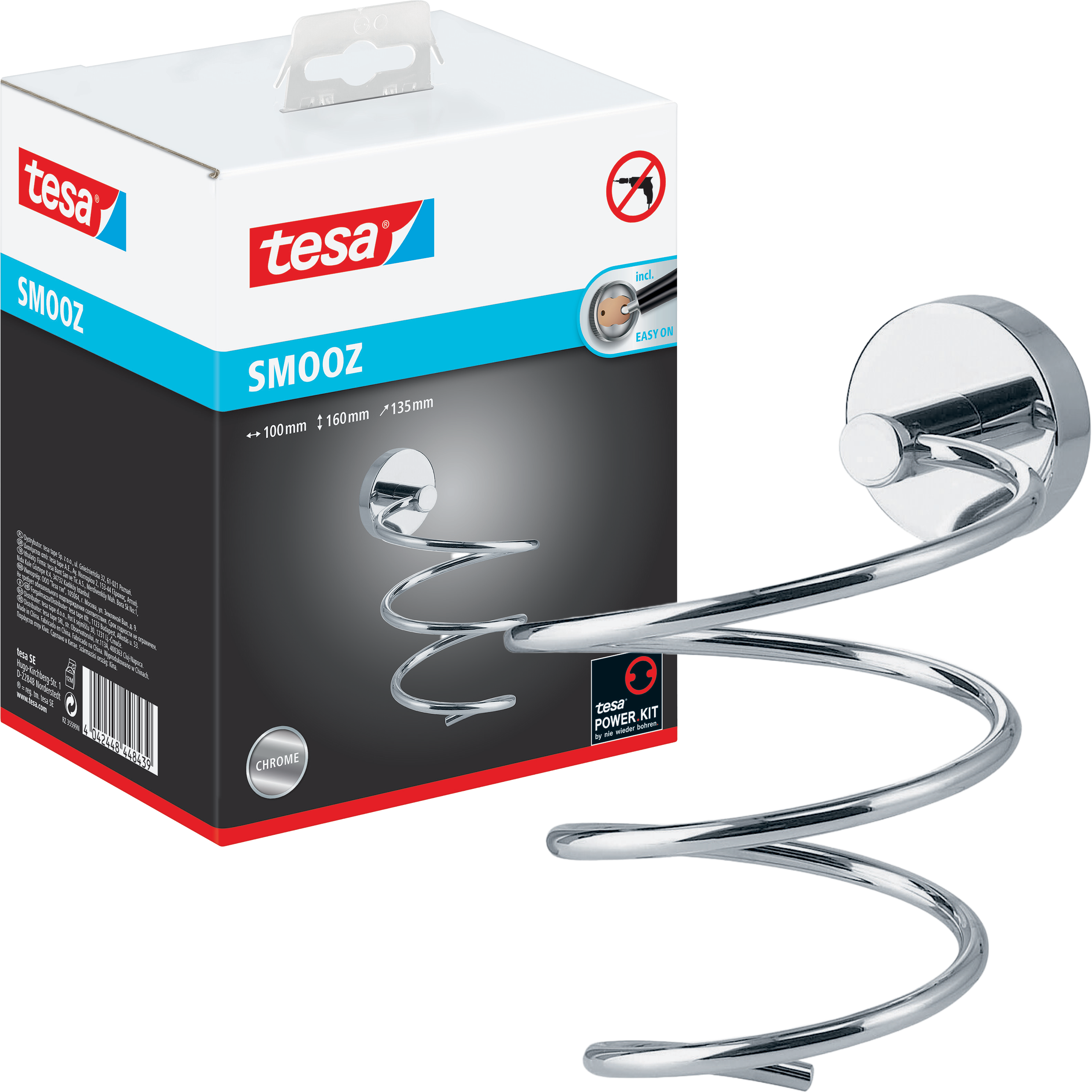 Uchwyt Na Suszarkę Do Włosów Samoprzylepny Tesa SMOOZ Do Łazienki Metalowy