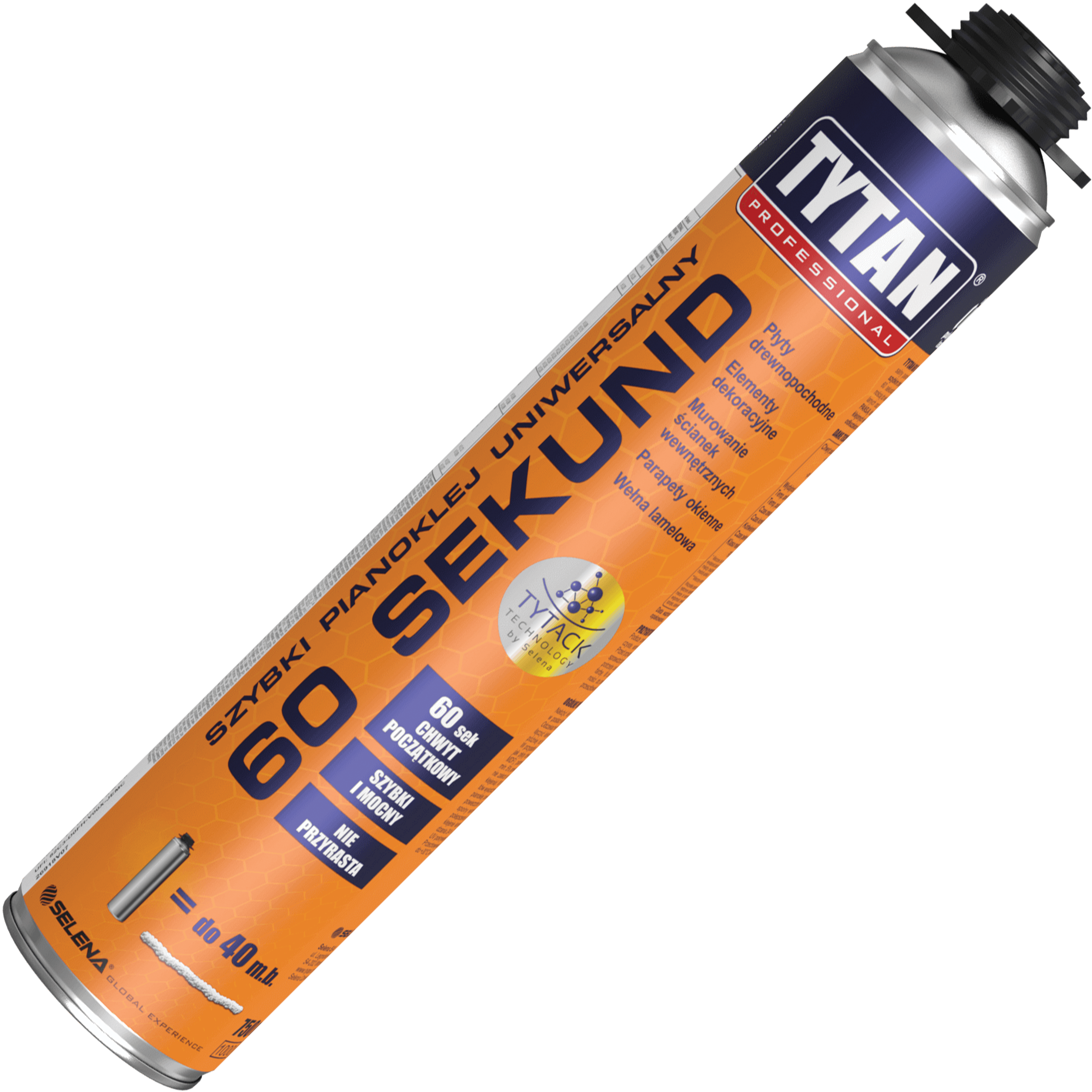 Klej Poliuretanowy Tytan 60 Sekund Pianoklej Uniwersalny Pistoletowy 750ml