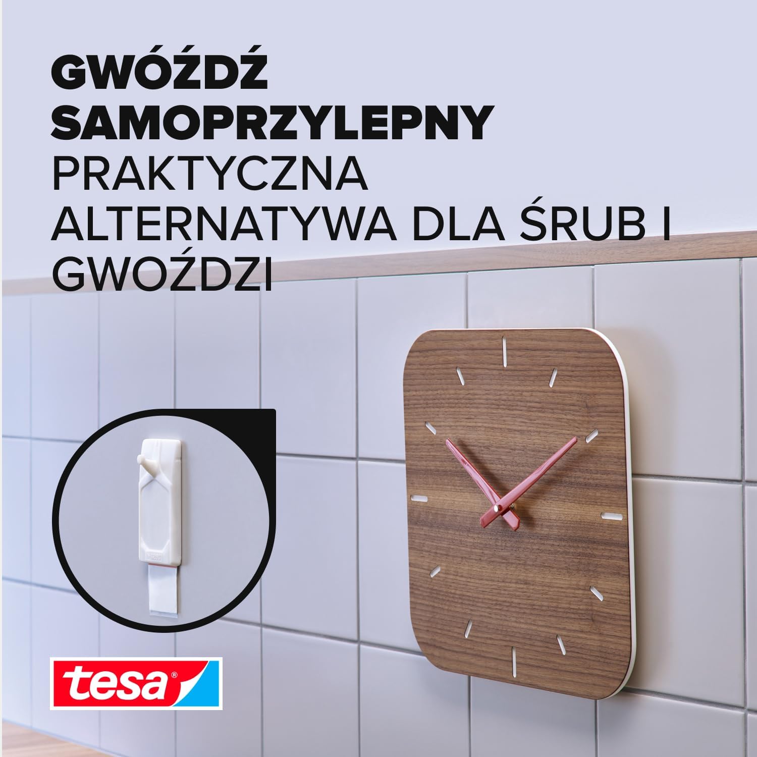 Haczyki Samoprzylepne Tesa Gwóźdź do Dekoracji do Płytek Metalu 2kg 2 szt