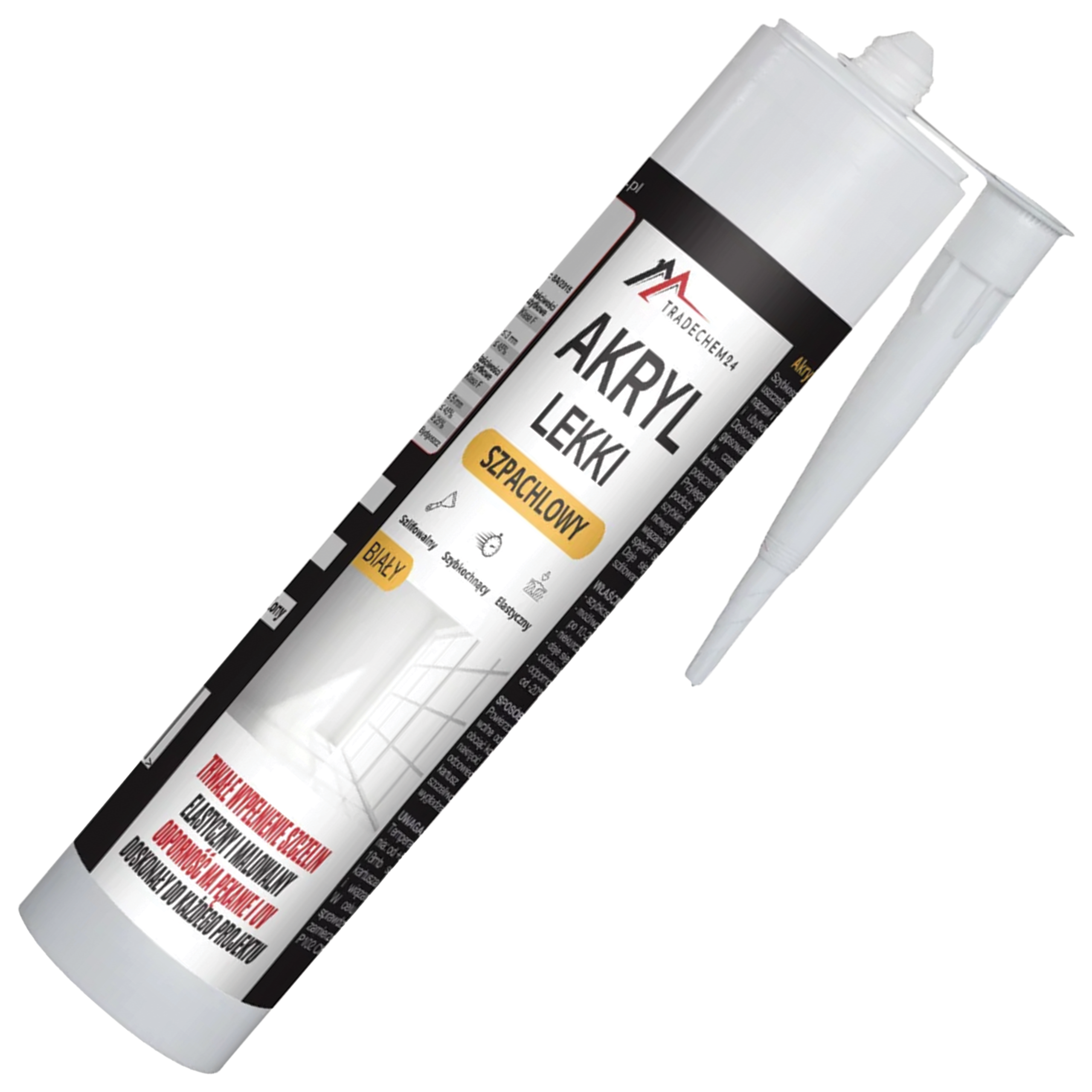 Akryl Szpachlowy Lekki Tradechem24 Uszczelniacz Akrylowy Biały 300 ml