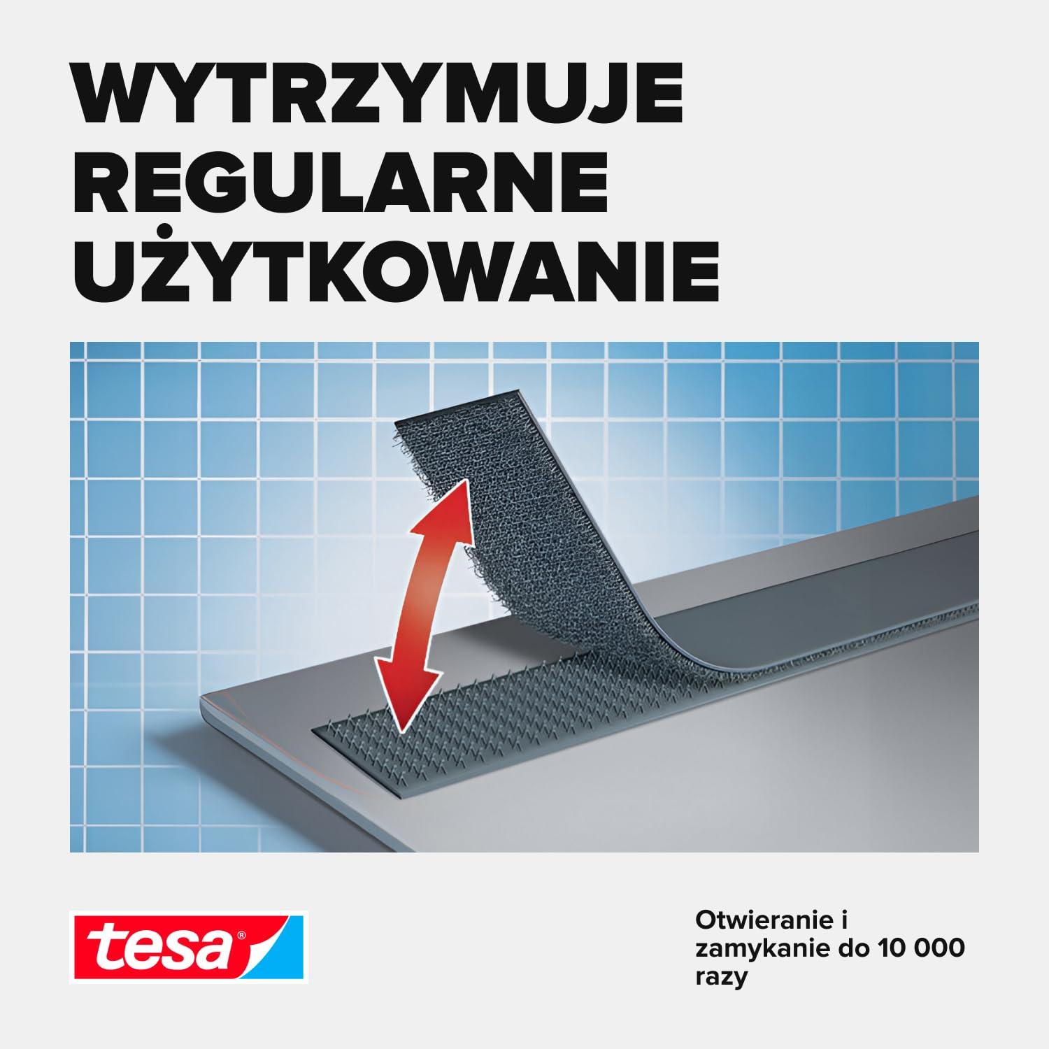 Rzep Montażowy Samoprzylepny Tesa Mocna Taśma Rzepowa 20 mm x 1 m Czarny