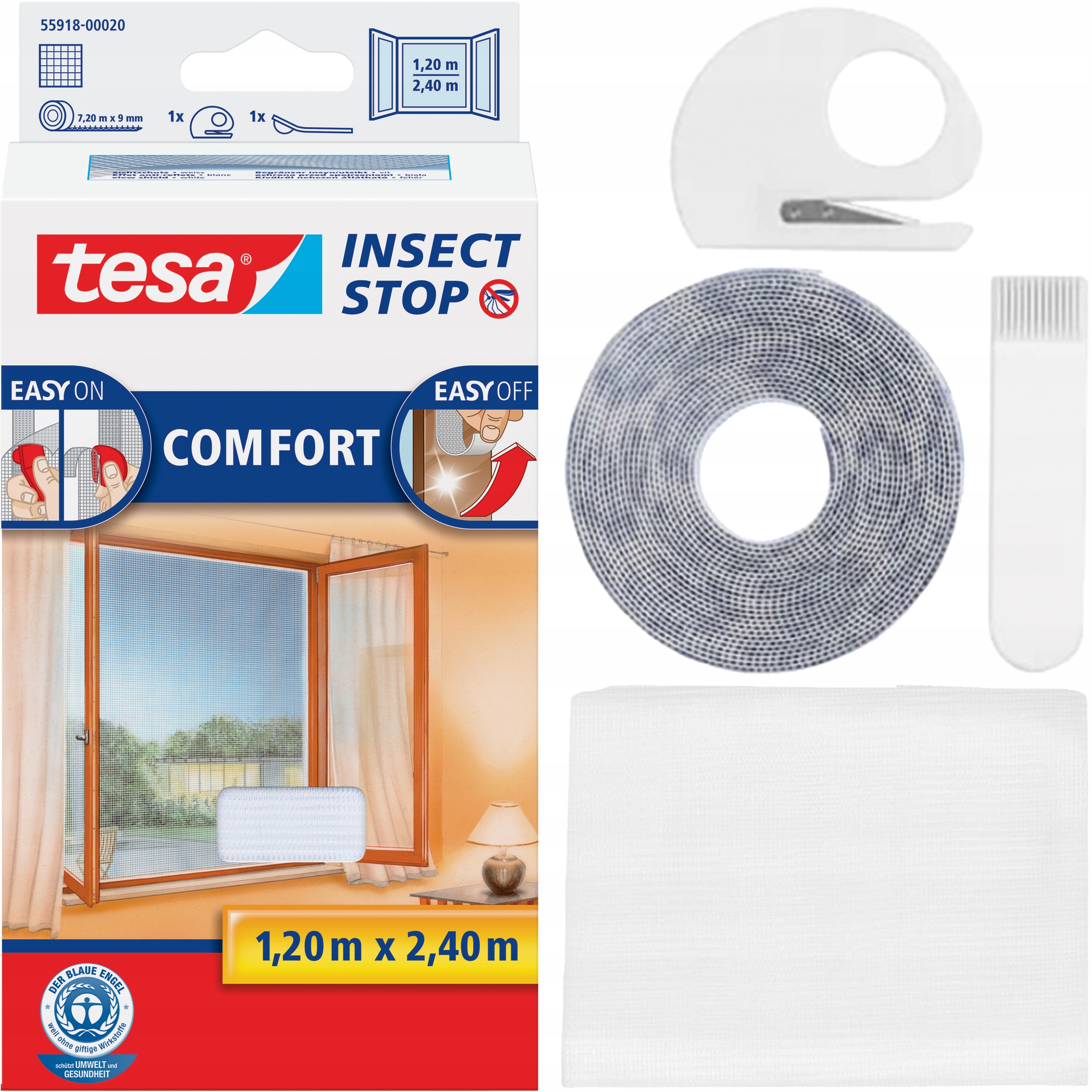 Moskitiera Na Okno Tesa Comfort Siatka Okienna Na Owady 120 x 240 cm Biała