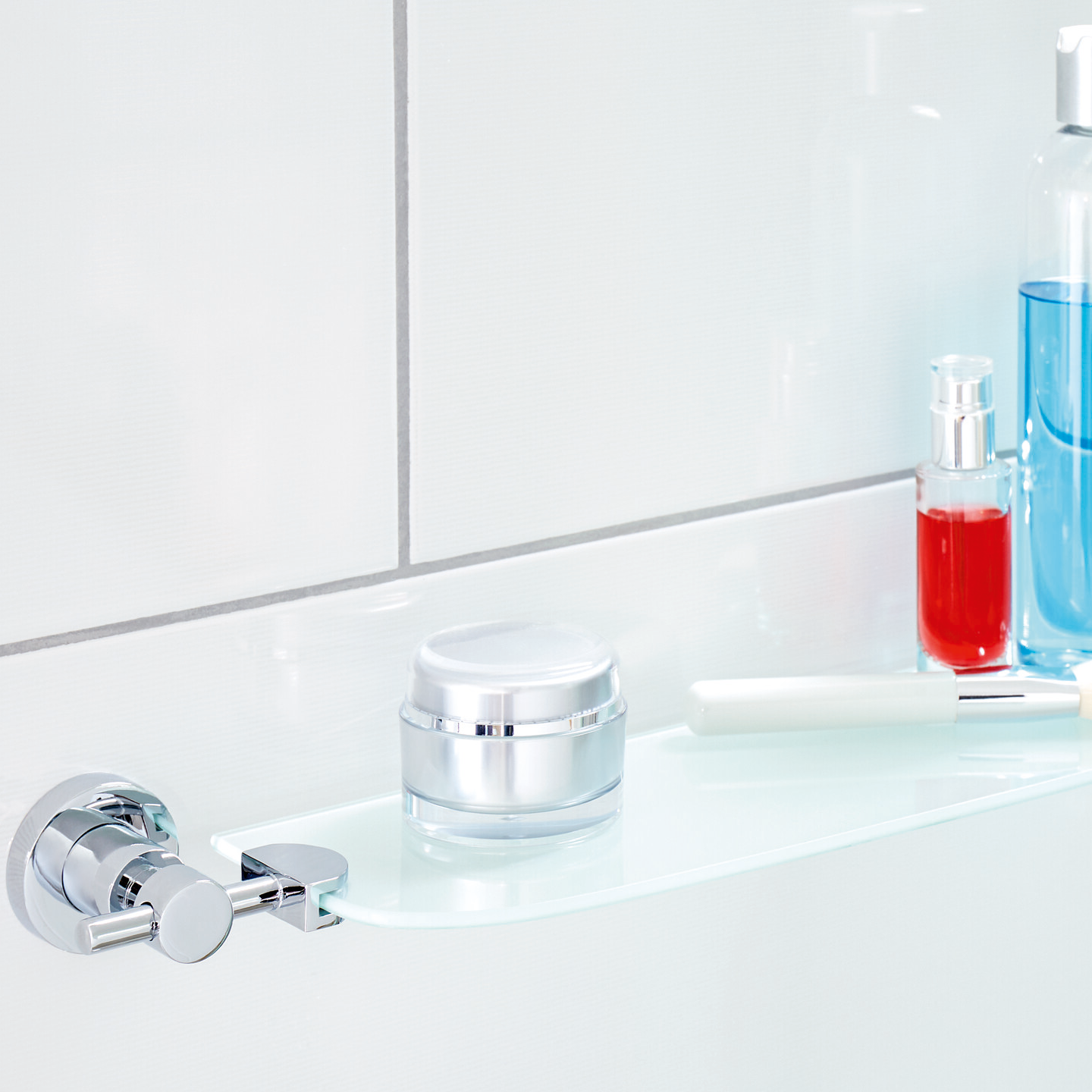 Półka Łazienkowa Pod Lustro Samoprzylepna Szklana Tesa LOXX Do Łazienki