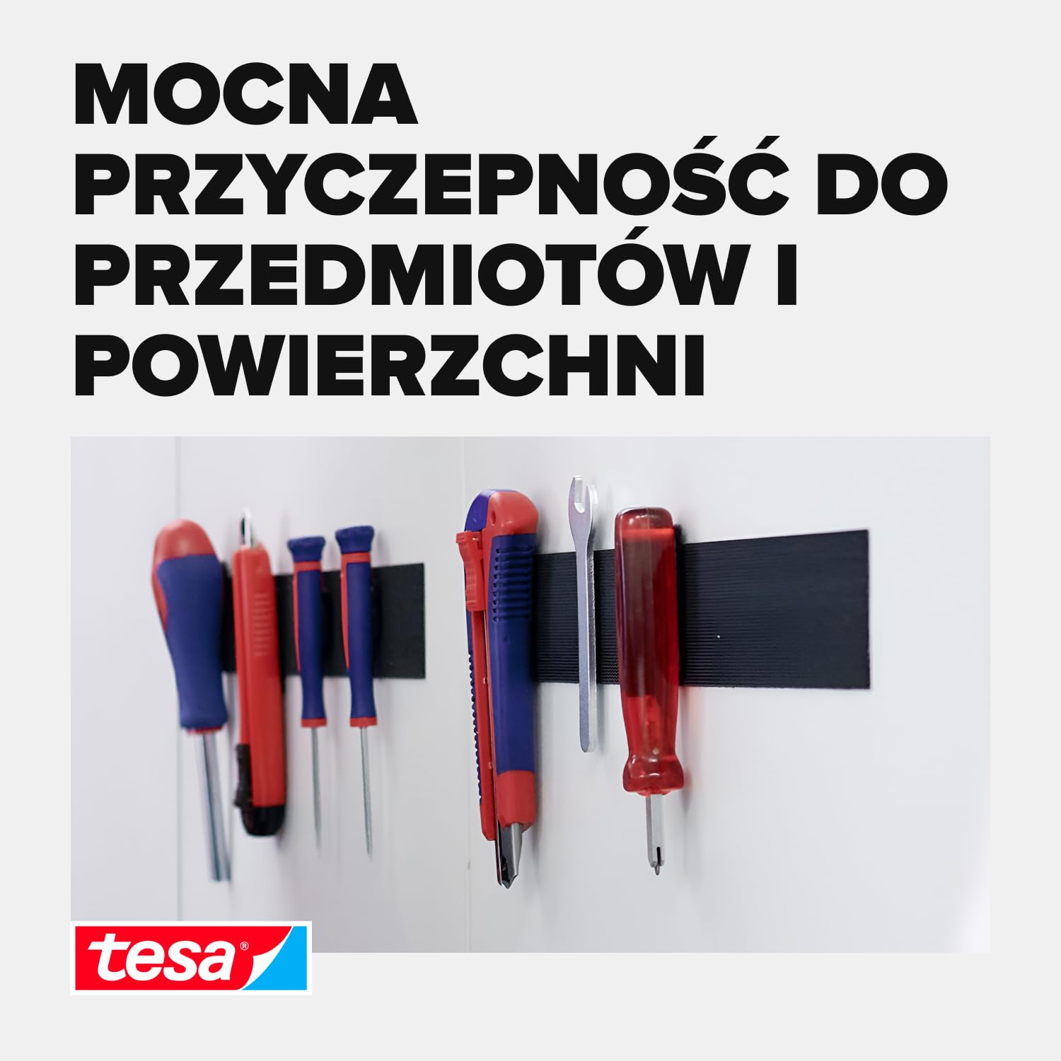 Rzep Montażowy Samoprzylepny Tesa Mocna Taśma Rzepowa 50 mm x 1 m Czarny