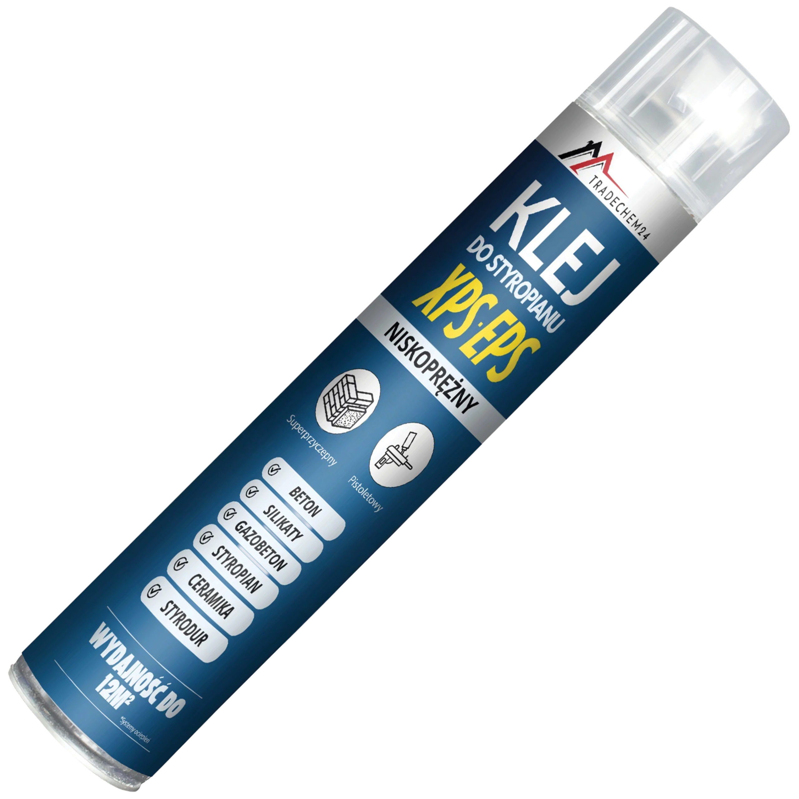 Pianoklej Do Styropianu XPS EPS Tradechem24 Klej Poliuretanowy Szary 750ml