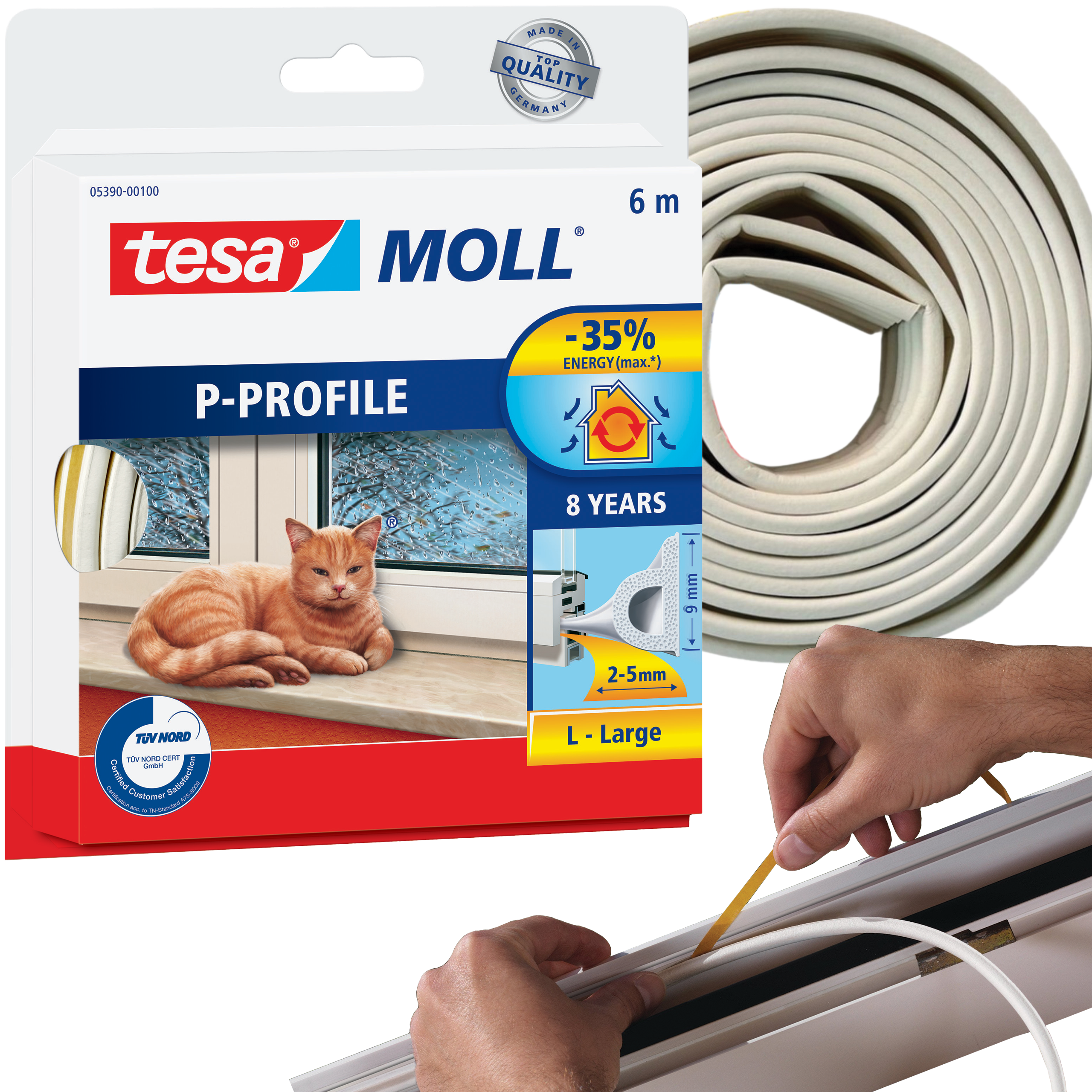 Uszczelka Okienna Samoprzylepna Tesa Taśma Do Okien Uszczelniająca 6m Biała