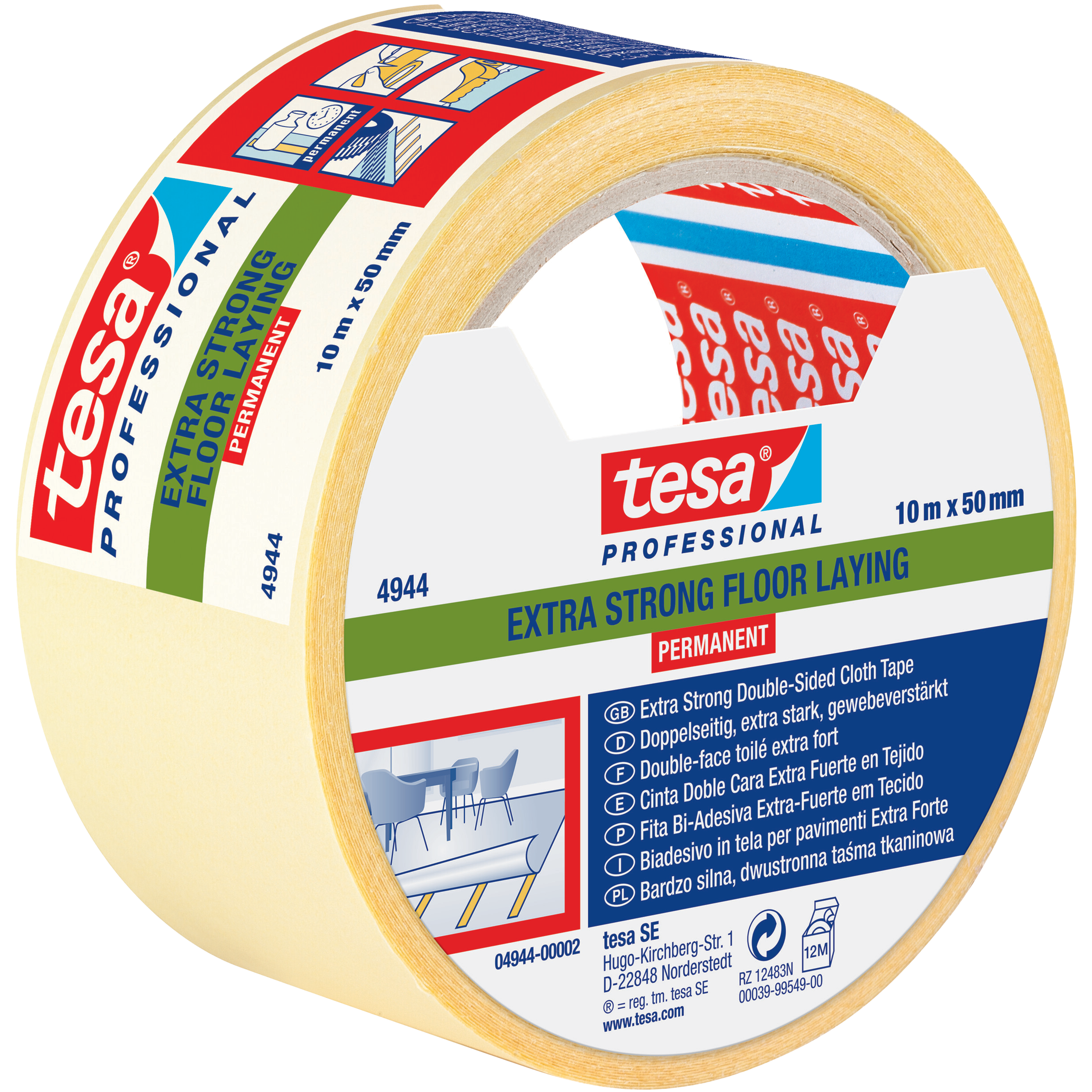 Dwustronna Taśma Montażowa Tesa Do Dywanów Wykładzin Tkaninowa 10m x 50mm