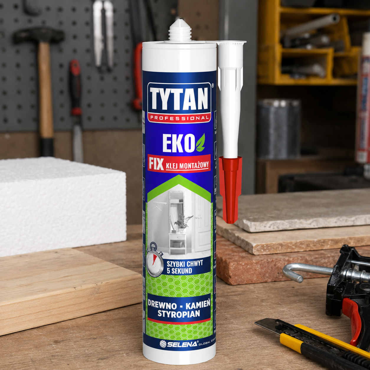 Klej Montażowy Tytan Professional EKO FIX Mocny Uniwersalny Biały 290 ml