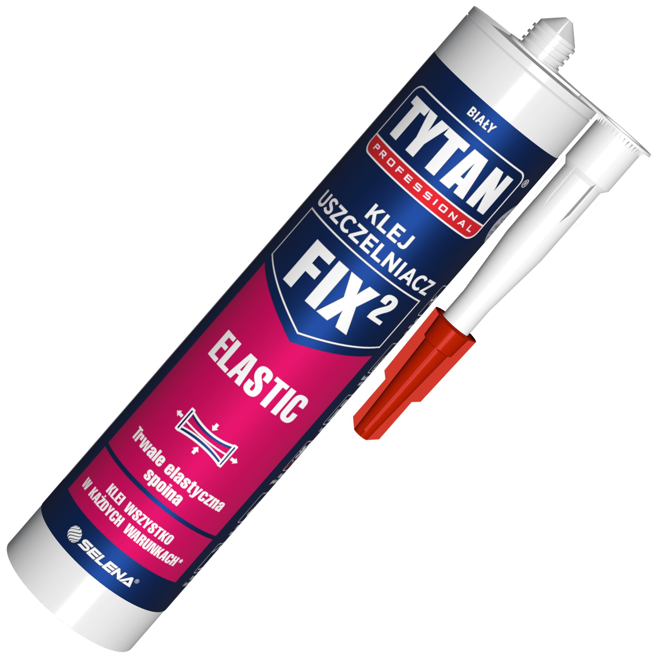 Klej Montażowy Uszczelniacz Tytan FIX2 ELASTIC Uniwersalny Biały 290 ml