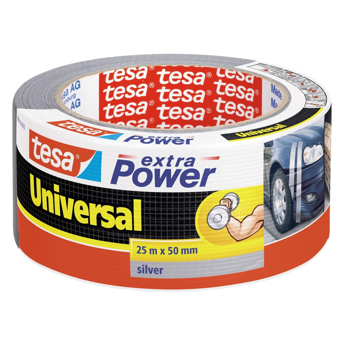 Taśma Naprawcza Duct Tape Tesa Mocna Wodoodporna 50 mm x 25 m Srebrna