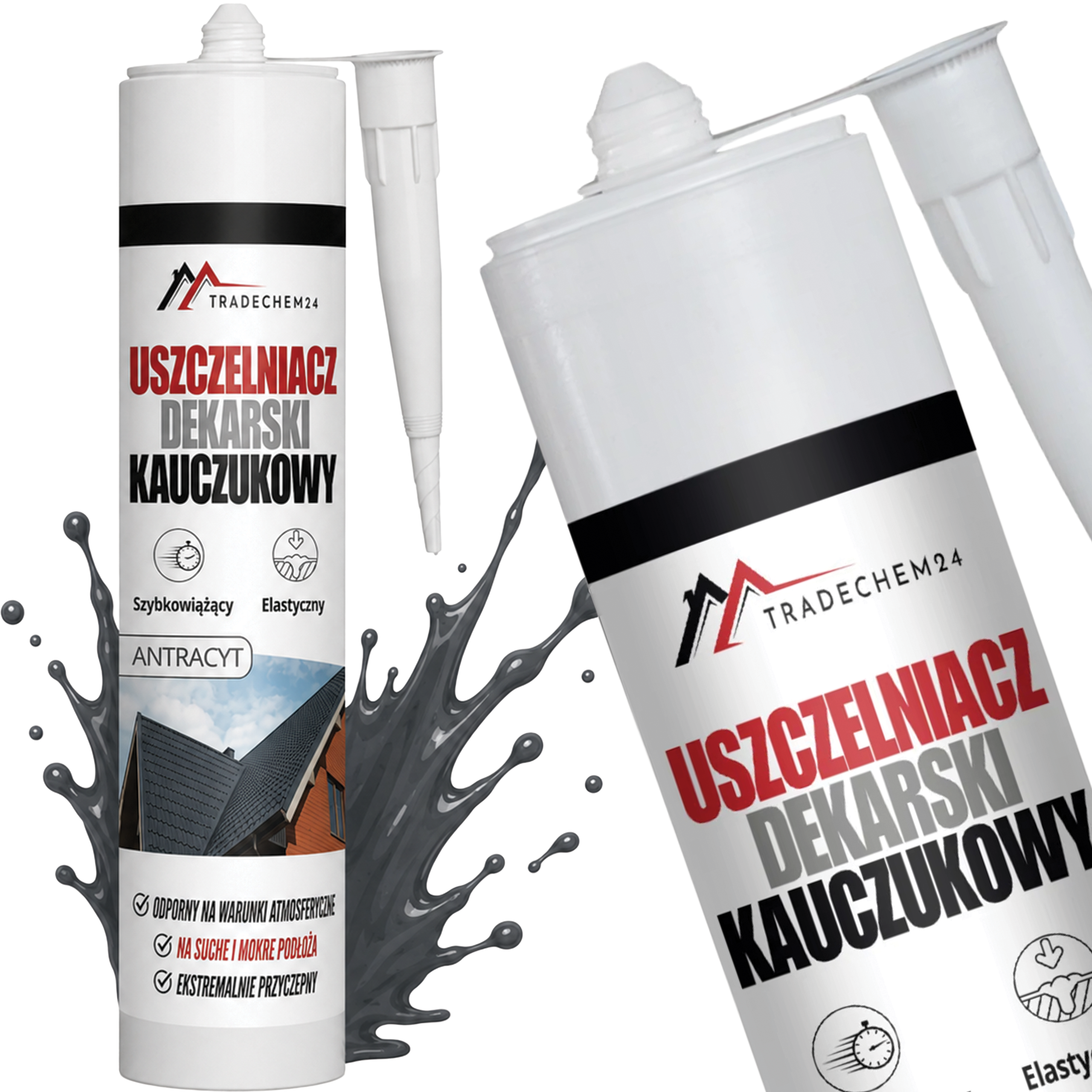 Uszczelniacz Dekarski Kauczukowy Tradechem24 Do Dachów Antracyt 300 ml