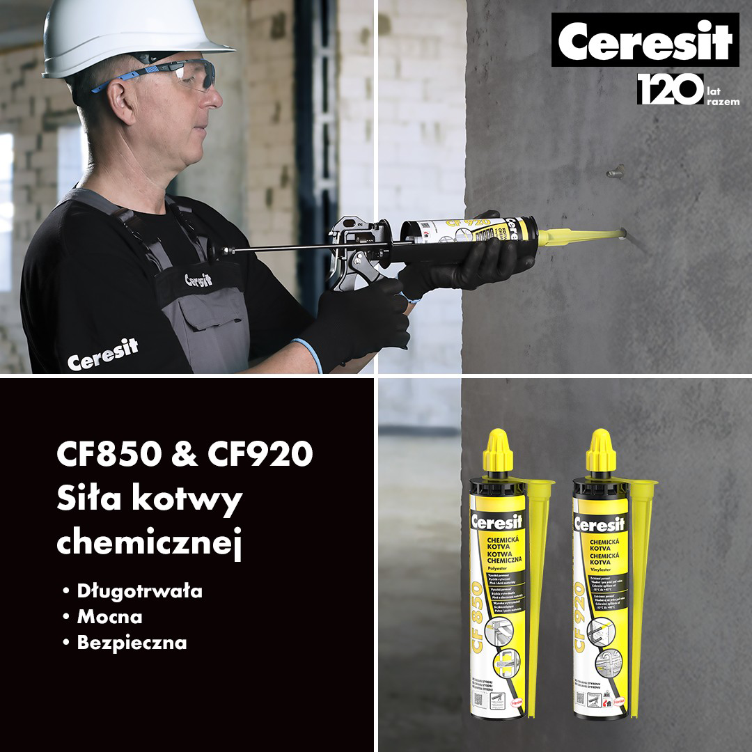 Kotwa Chemiczna Winyloestrowa Bez Styrenu Ceresit CF 920 Klej Żywica 300 ml