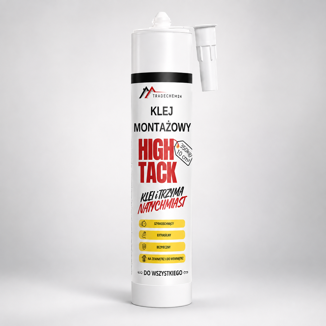 Klej Montażowy Hybrydowy Tradechem24 HIGH TACK Uniwersalny Biały 290 ml