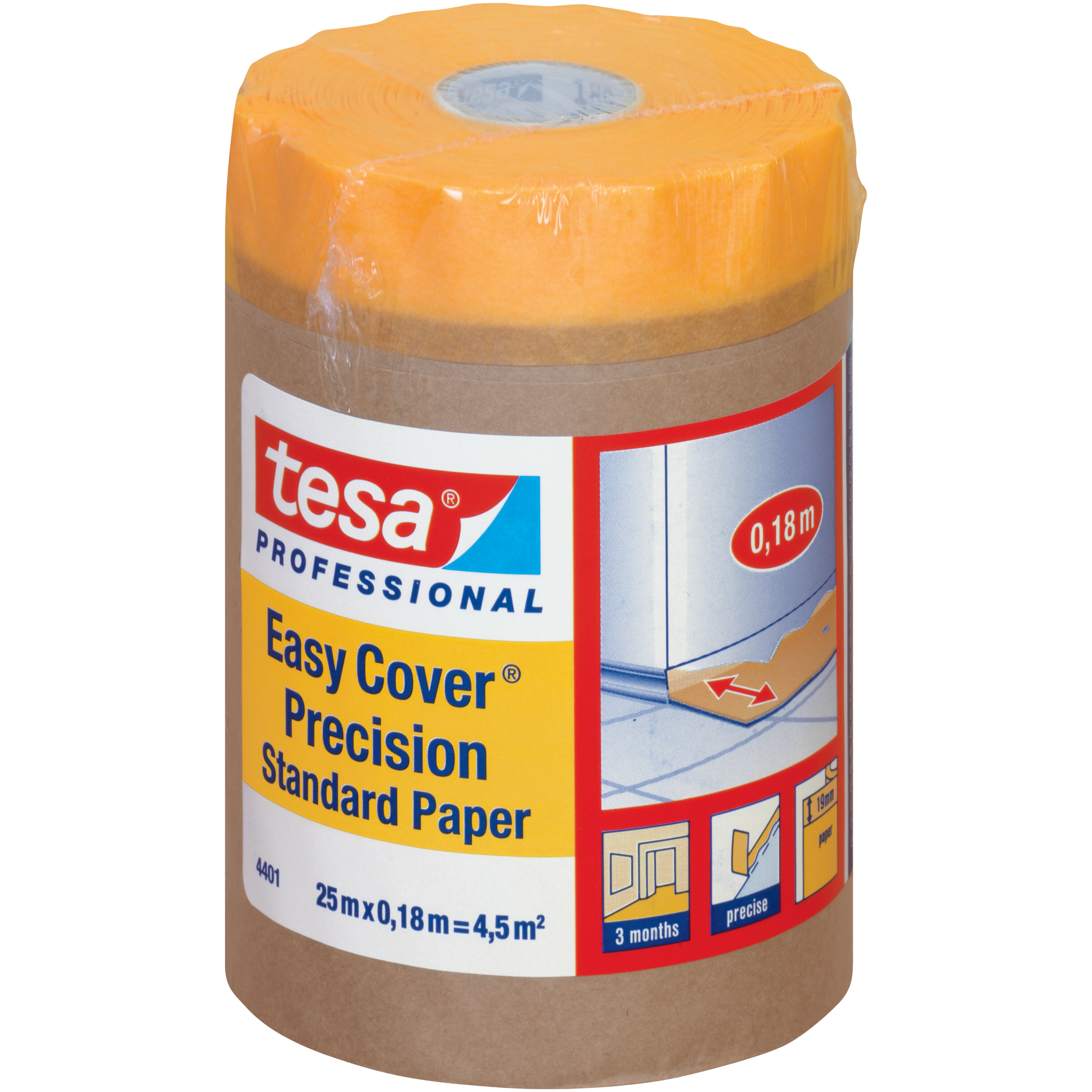 Folia Malarska Papierowa Z Taśmą Tesa Antychlap Speedy Mask 25 m x 180 mm