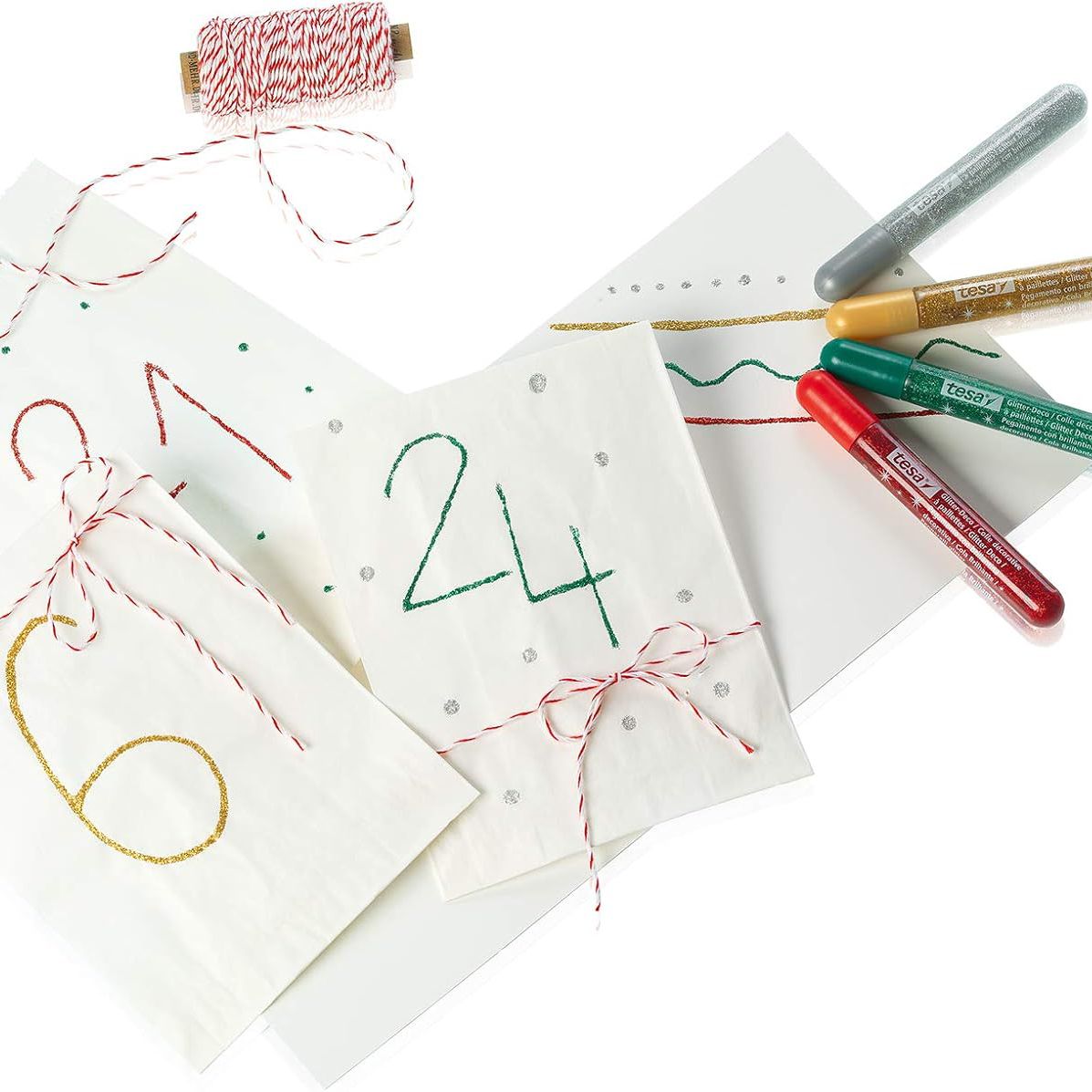 Klej Z Brokatem Tesa Candy Glitter Brokatowy Zestaw 6 Kolorów 10ml