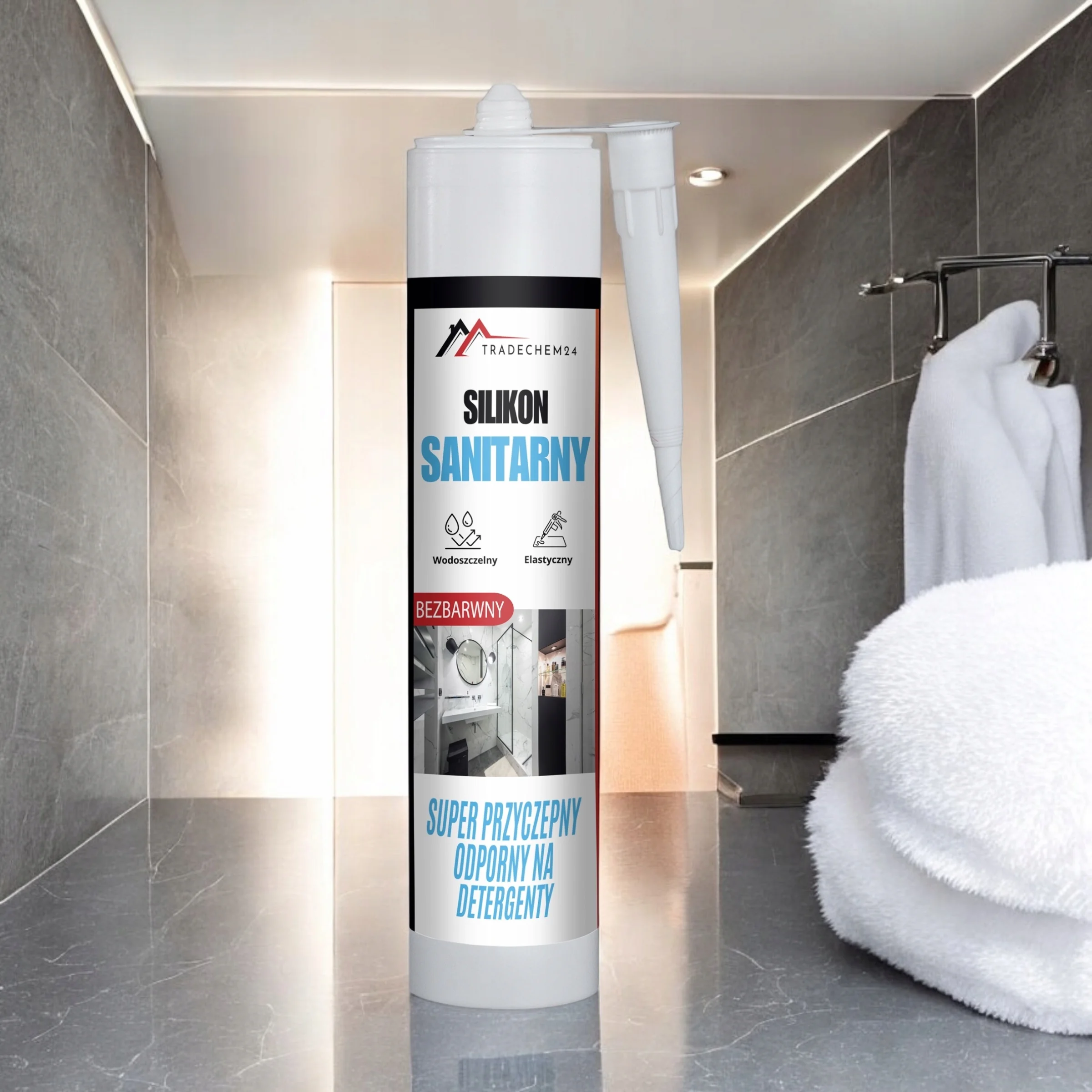 Silikon Sanitarny Tradechem24 Uniwersalny Uszczelniacz Bezbarwny 300 ml