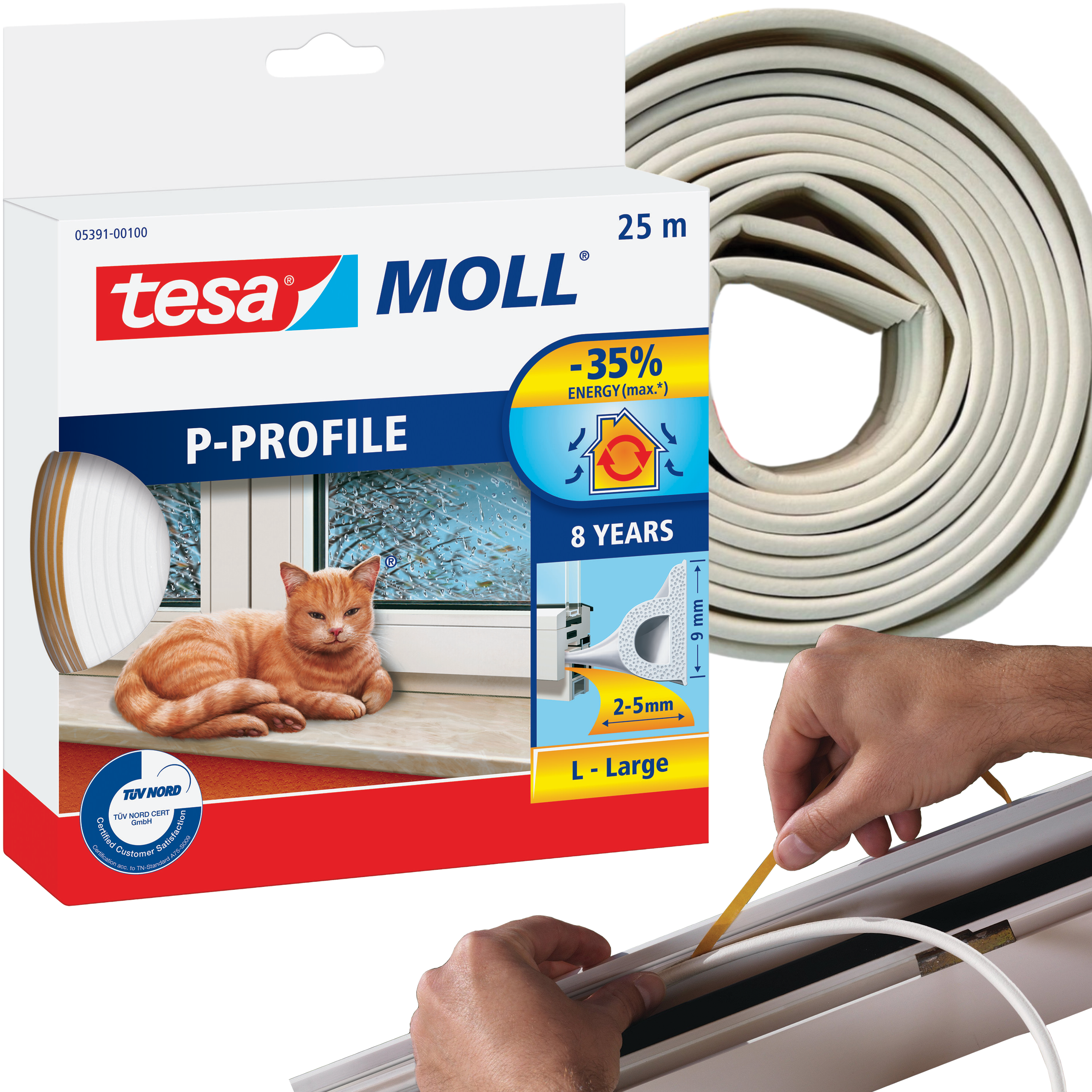 Uszczelka Okienna Samoprzylepna Tesa Do Okien Uszczelniająca 25 m Biała