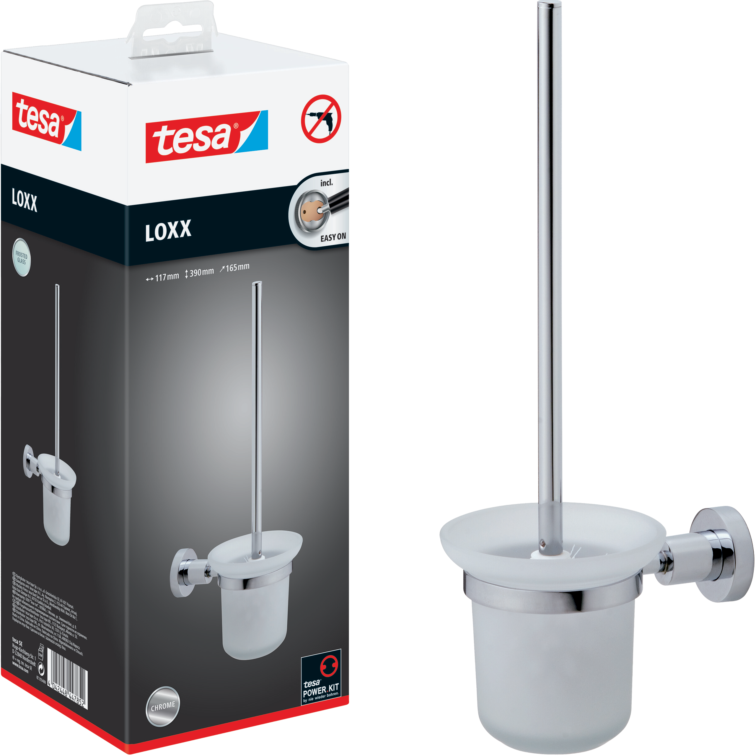 Szczotka Do WC Wisząca Tesa LOXX Uchwyt Do Łazienki Chromowany Metalowy