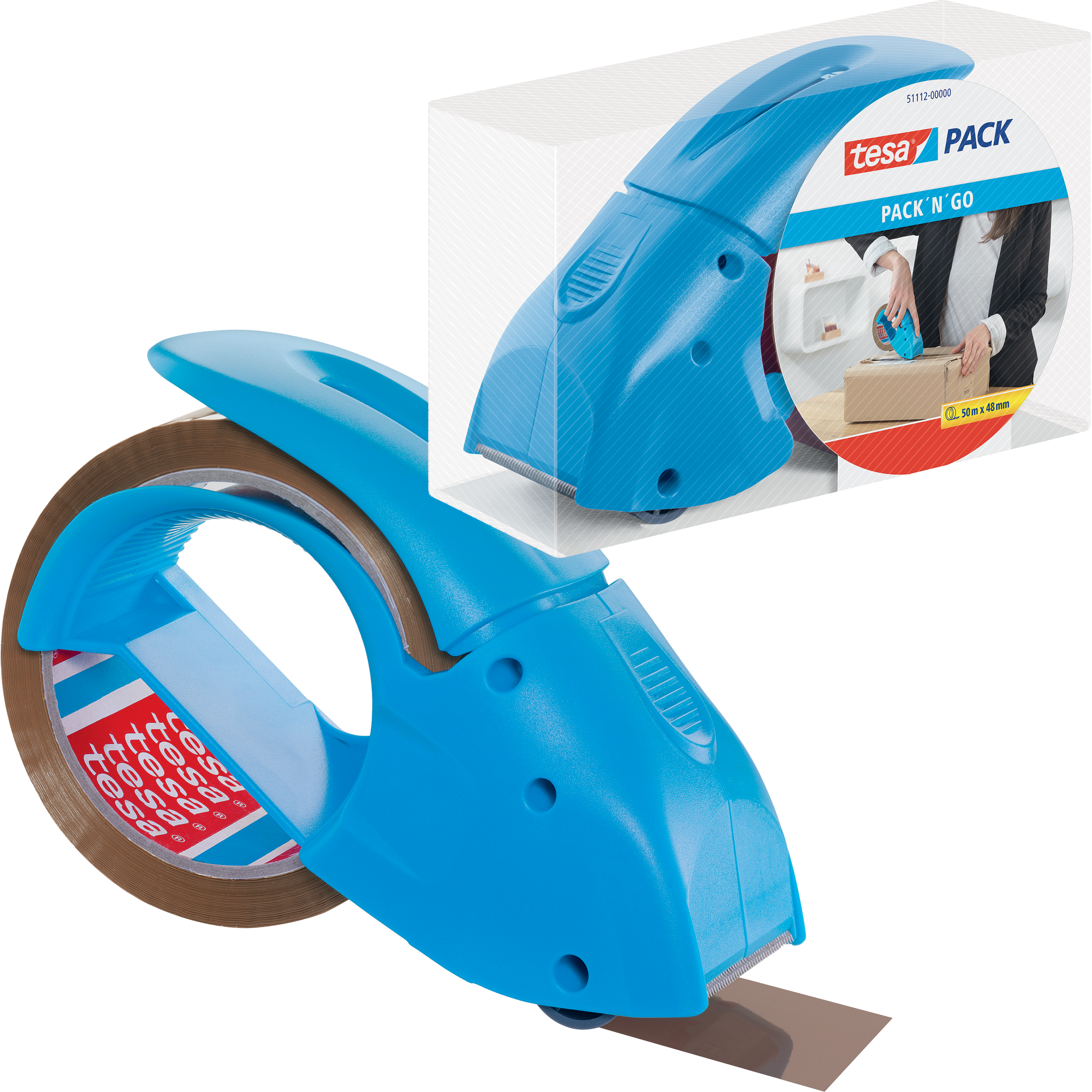 Dyspenser Zaklejarka Do Taśmy Pakowej Tesa Pack N Go Aplikator Niebieski
