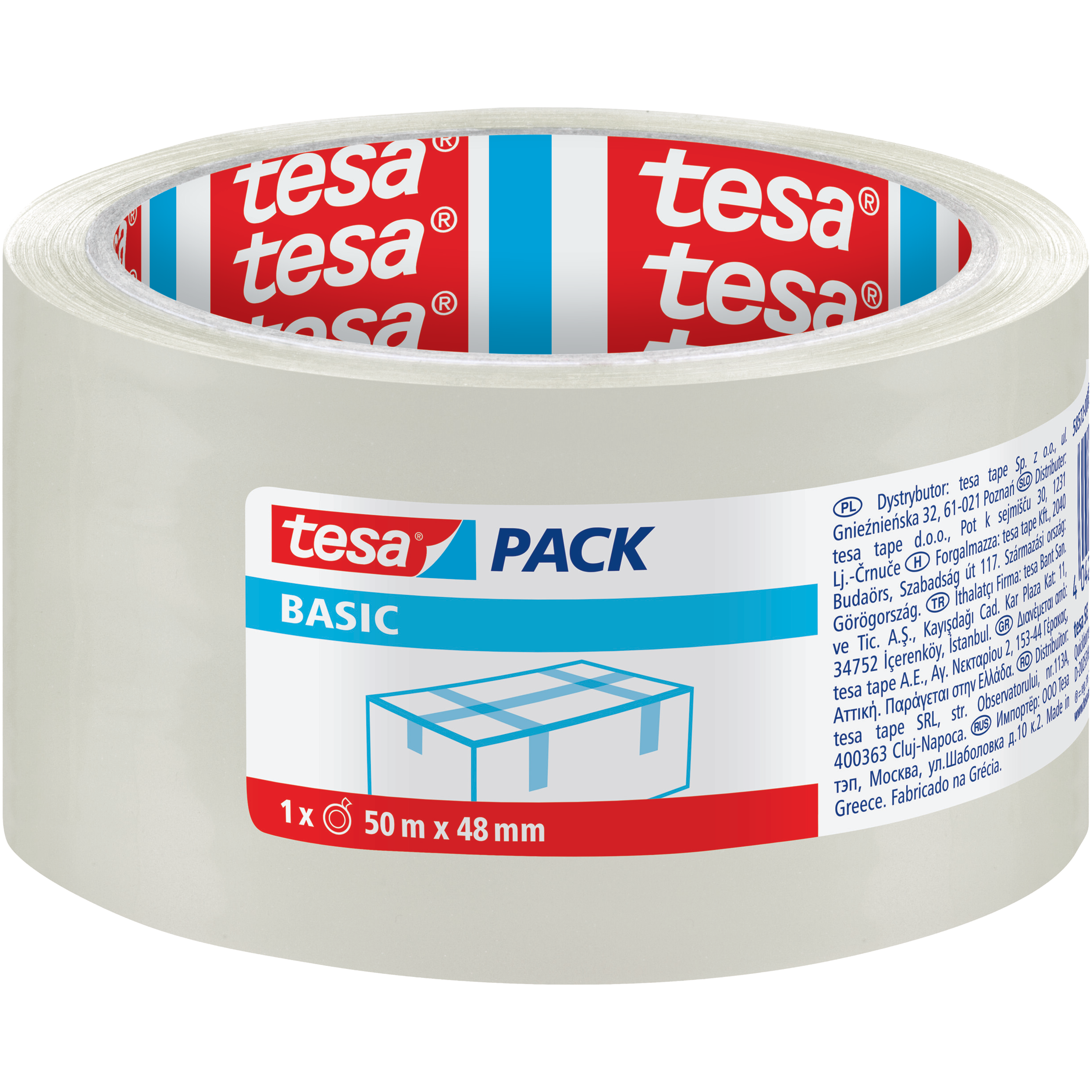 Taśma Klejąca Pakowa Mocna Tesa 50 m x 48mm Bezbarwna Akrylowa Do Pakowania