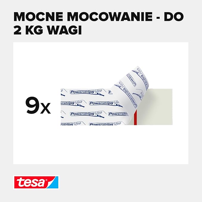 Plastry Montażowe Tesa Paski Samoprzylepne Do Płytek Metalu 2 kg 9 szt