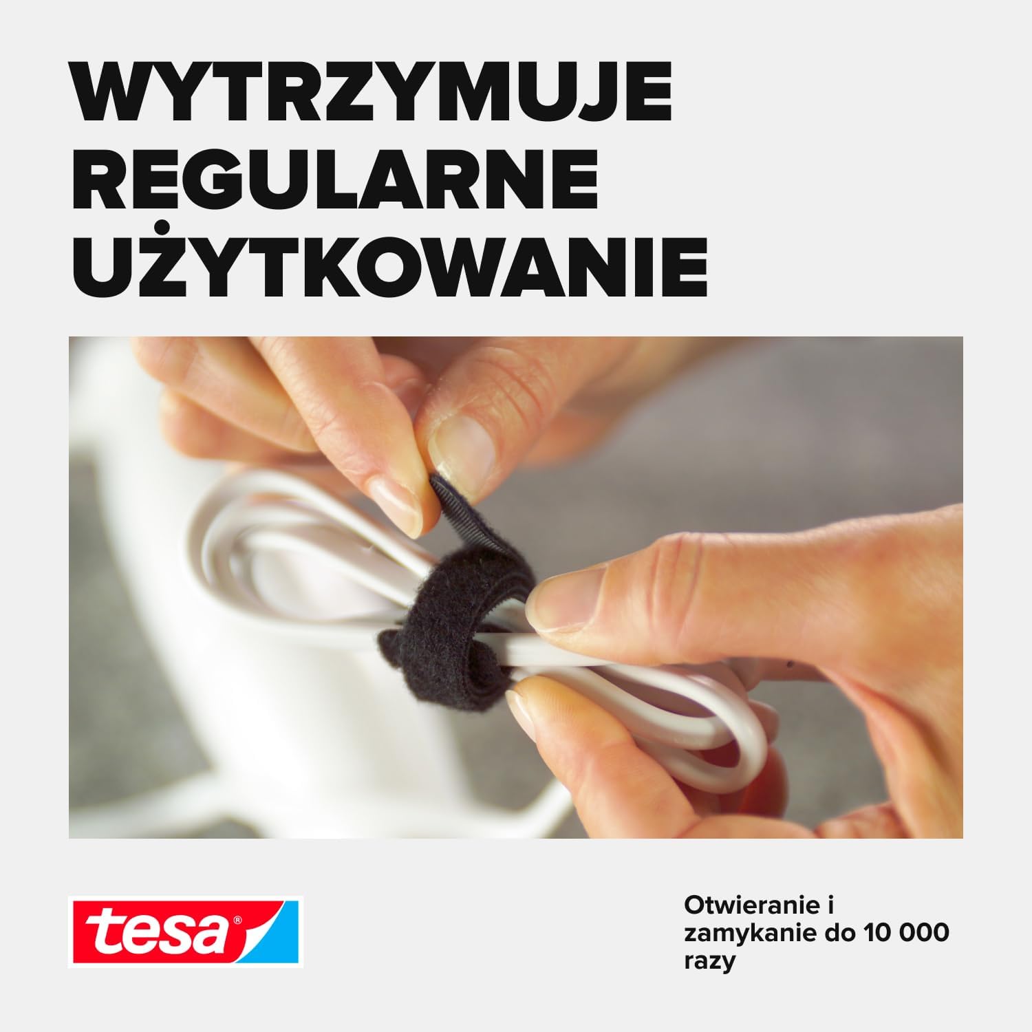 Rzep Taśma Na Kable Tesa Organizer Do Kabli Przewodów 5m x 10 mm Czarny