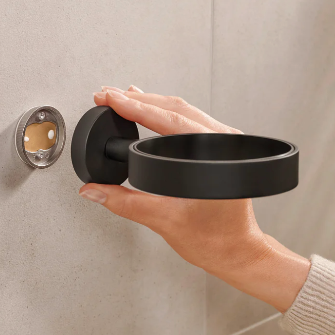 Szczotka Do WC Samoprzylepna Wisząca Tesa MOON BLACK Do Łazienki Metalowa