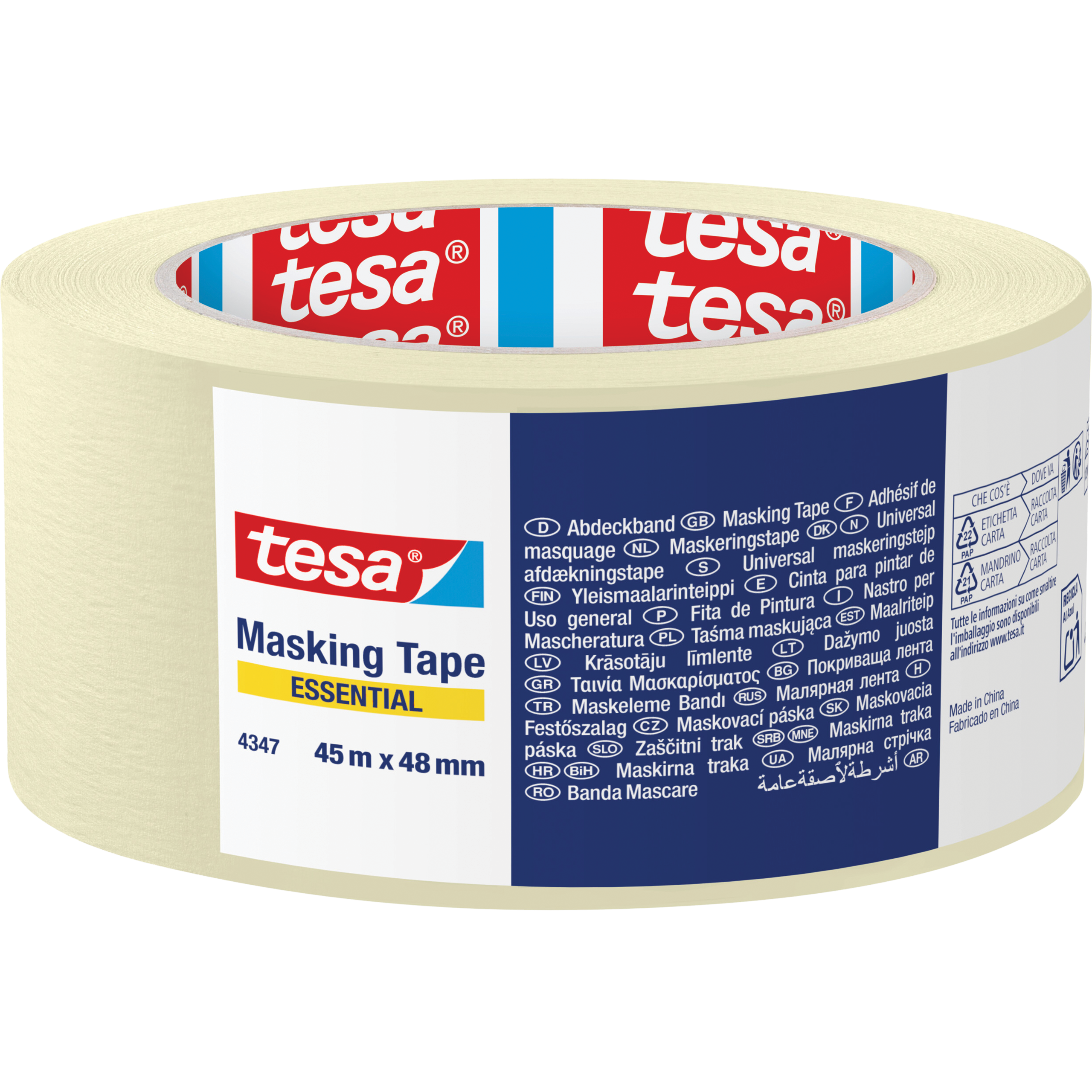 Taśma Malarska Papierowa Tesa Essential Uniwersalna 48mm x 45m Kremowa