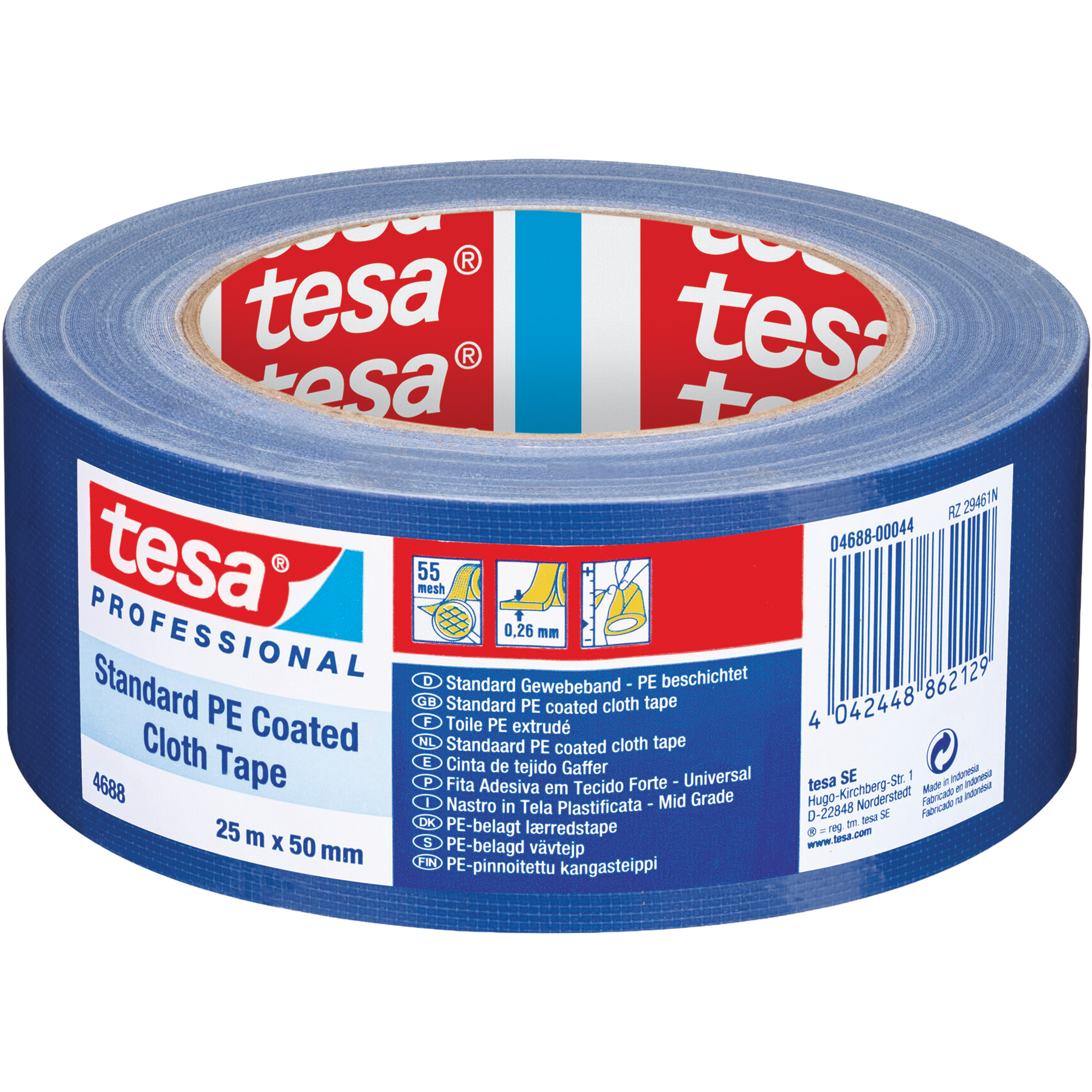 Taśma Naprawcza Uniwersalna Tesa Tkaninowa Wodoodporna 50mm x 25m Niebieska