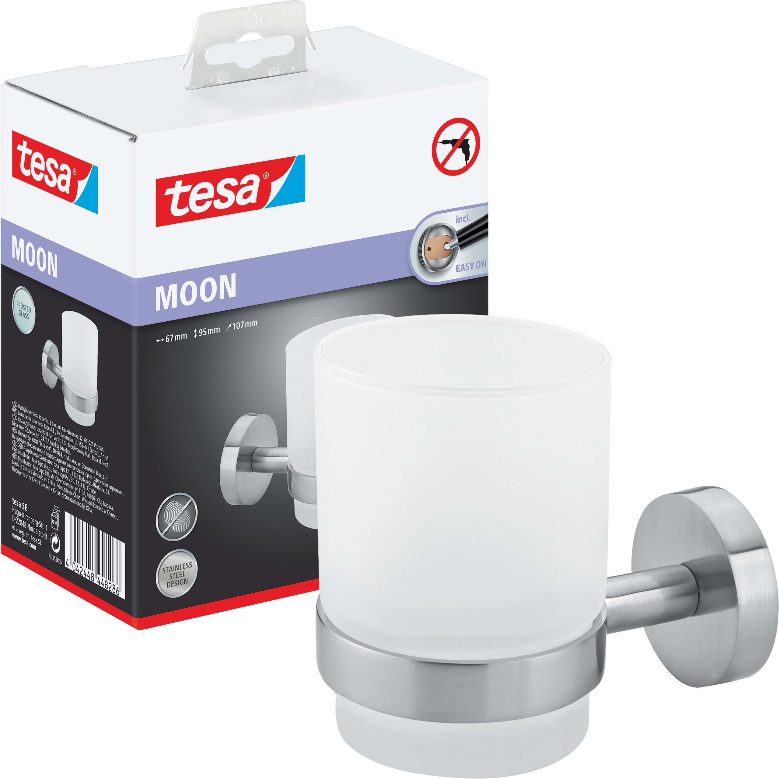 Uchwyt Łazienkowy Samoprzylepny Tesa MOON Kubek Na Szczoteczki Do Zębów