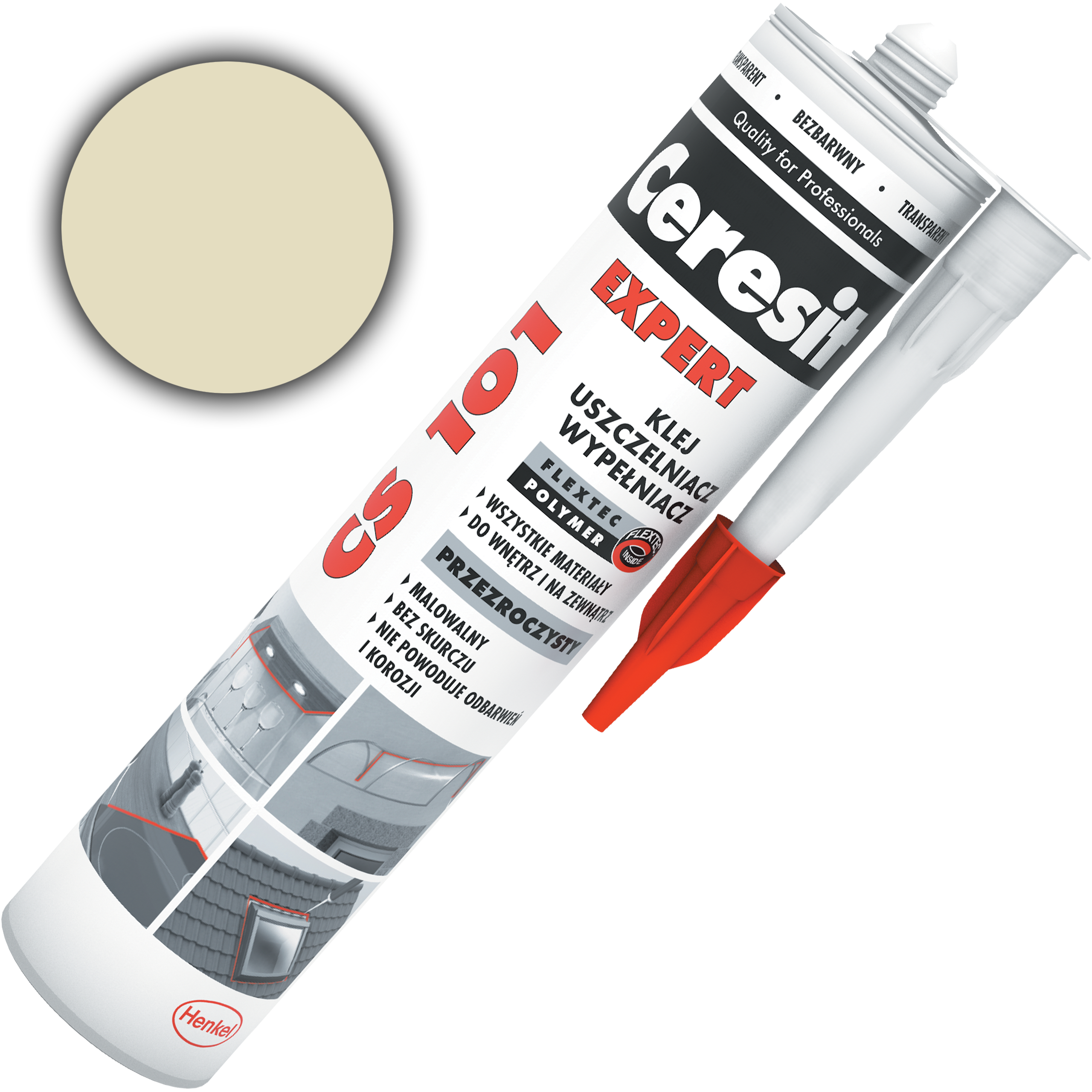 Klej Uszczelniacz Wypełniacz Ceresit CS101 Uniwersalny Bezbarwny 280ml