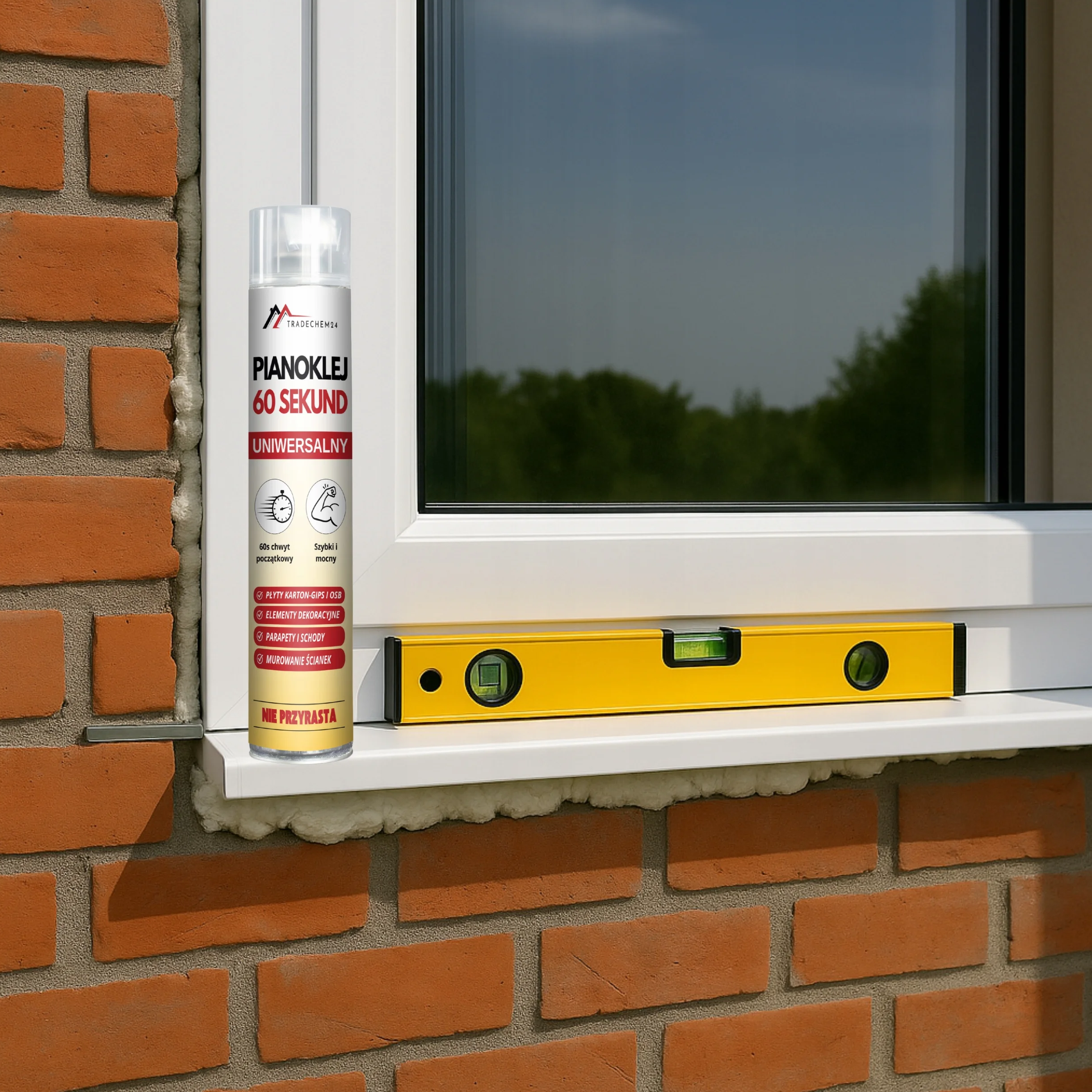 Klej Poliuretanowy Tradechem24 60 sekund Pianoklej Uniwersalny Mocny 750 ml